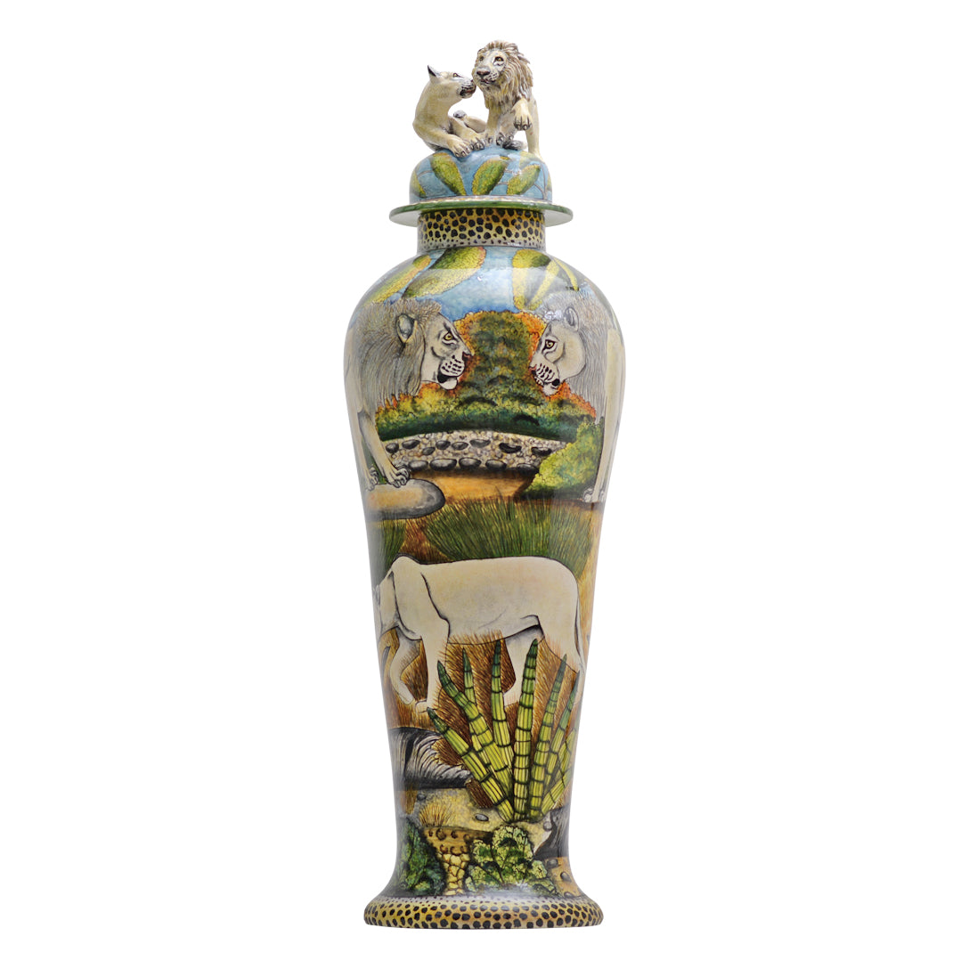 Lion urn