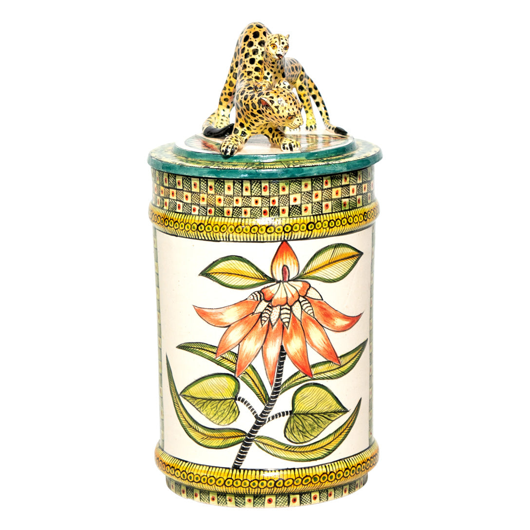 Leopard cookie jar
