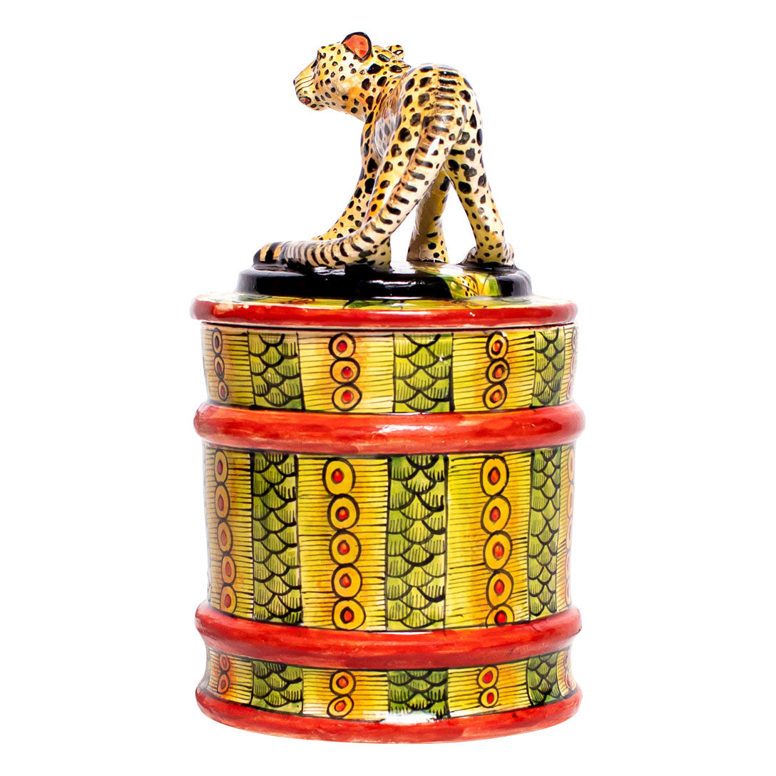 Leopard cookie jar