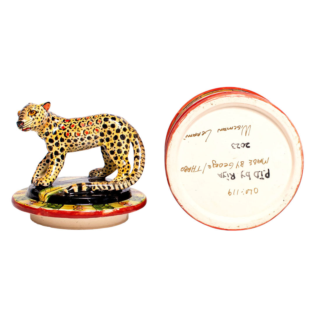 Leopard cookie jar