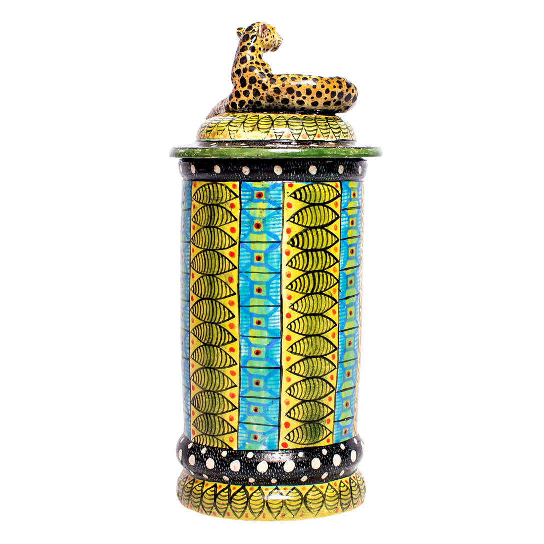 Cheetah cookie jar