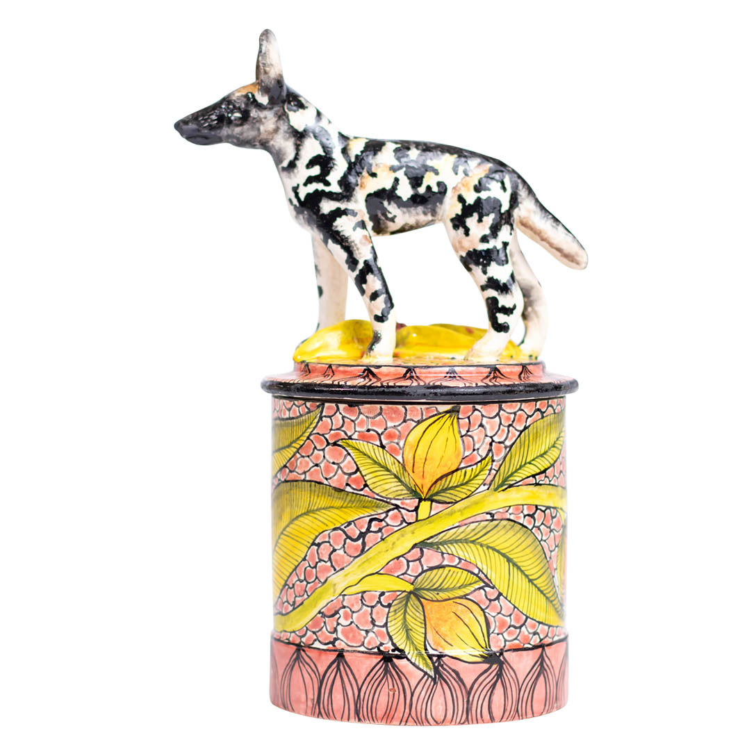 Wild dog daisy cookie jar