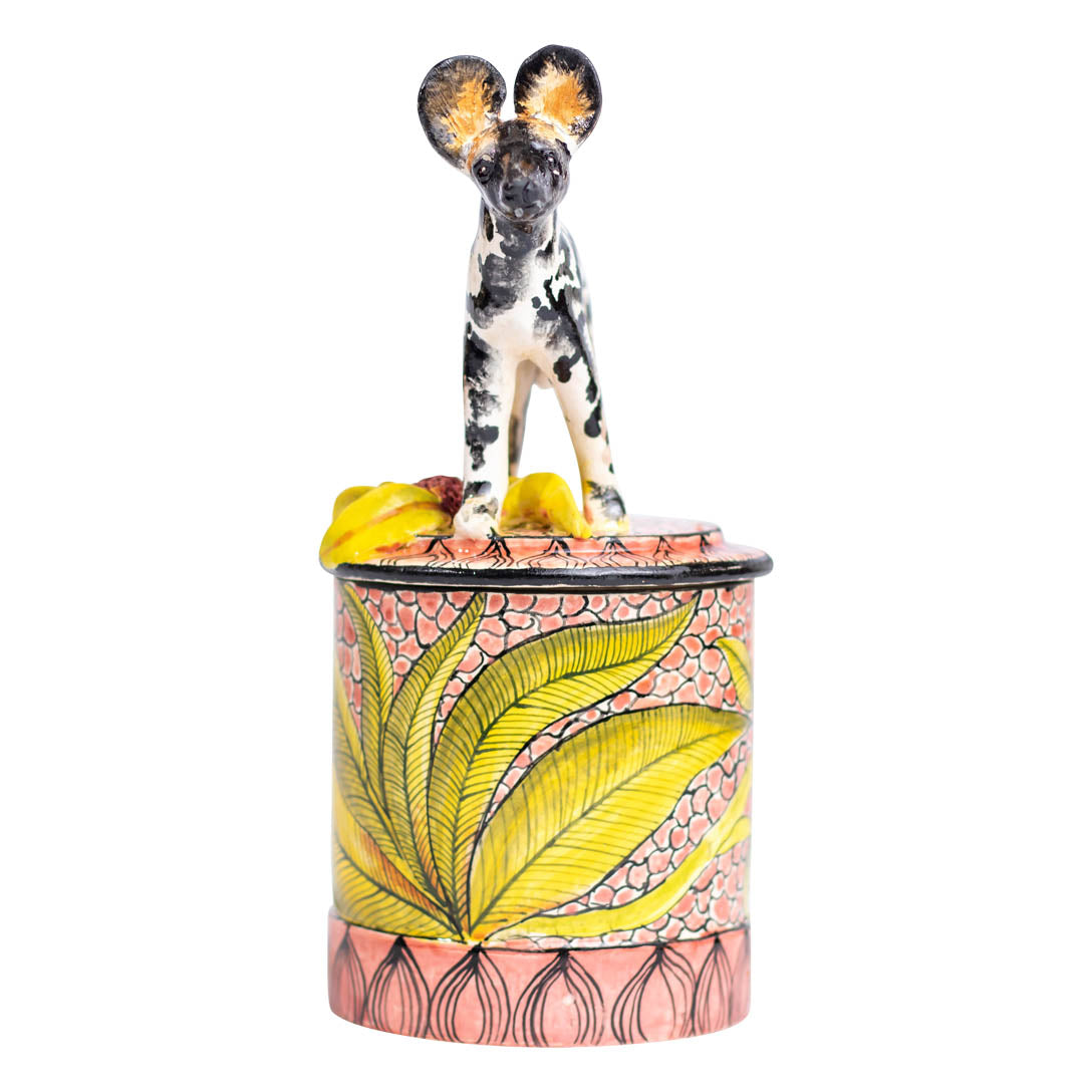 Wild dog daisy cookie jar