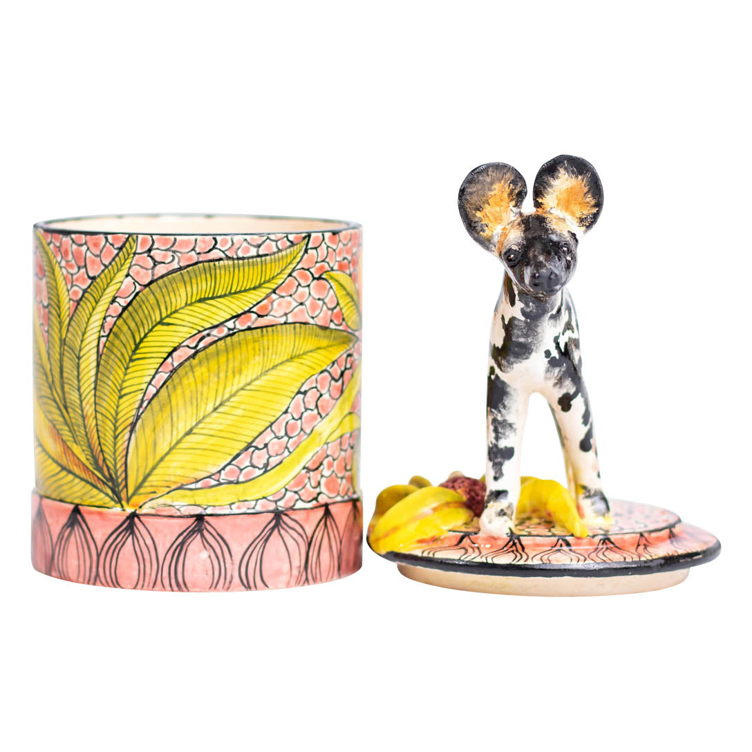 Wild dog daisy cookie jar