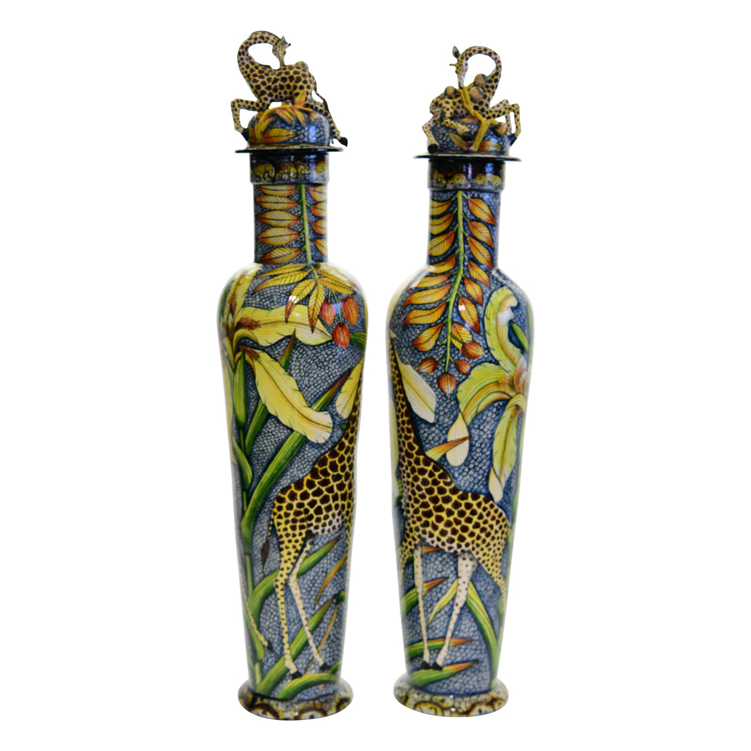 Giraffe Urn Pair