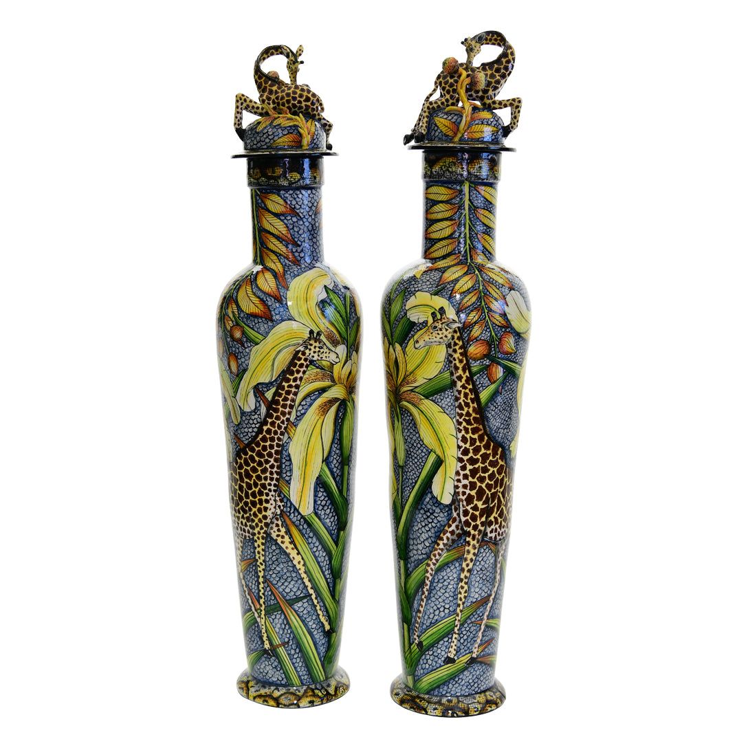 Giraffe Urn Pair