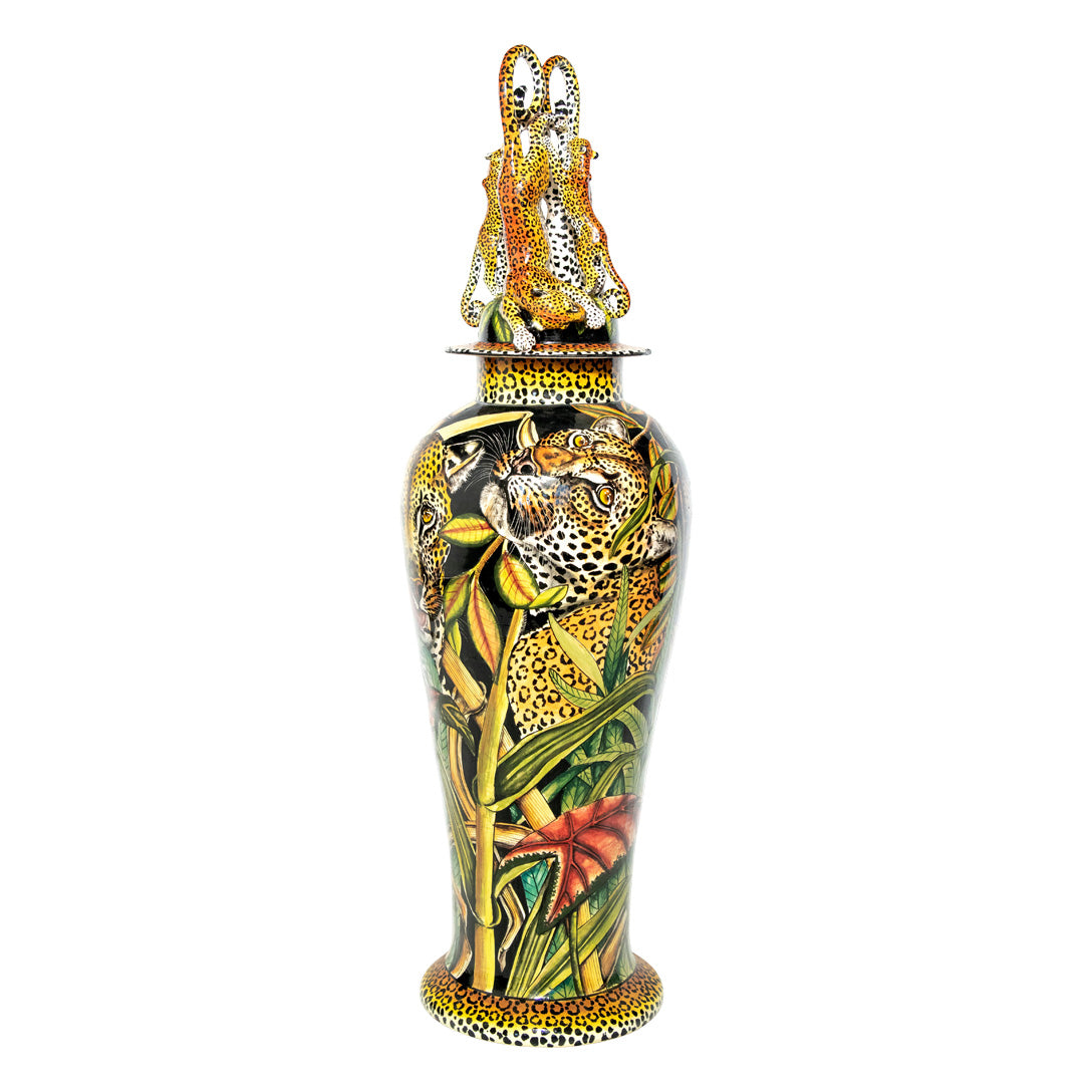 Leopard urn