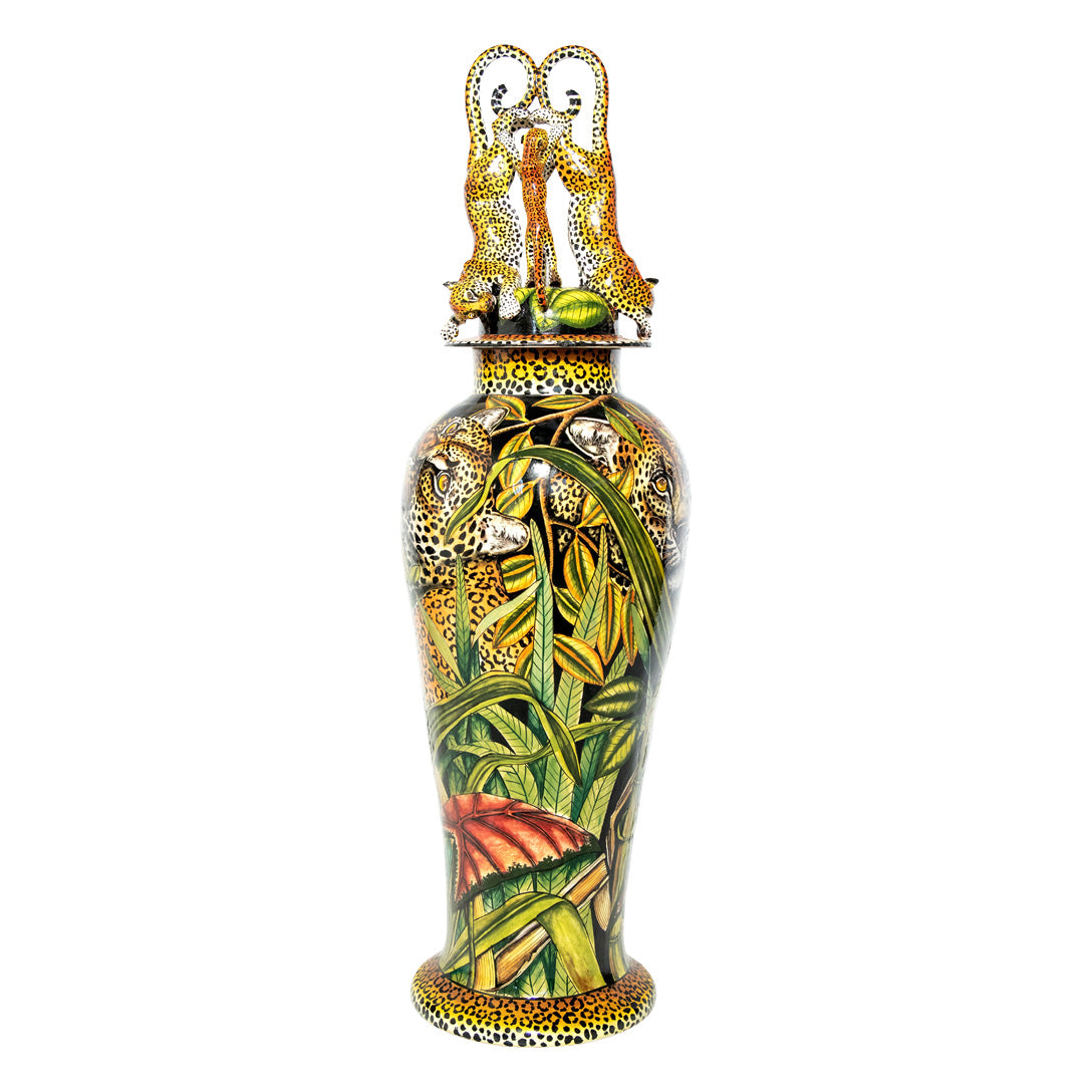 Leopard urn