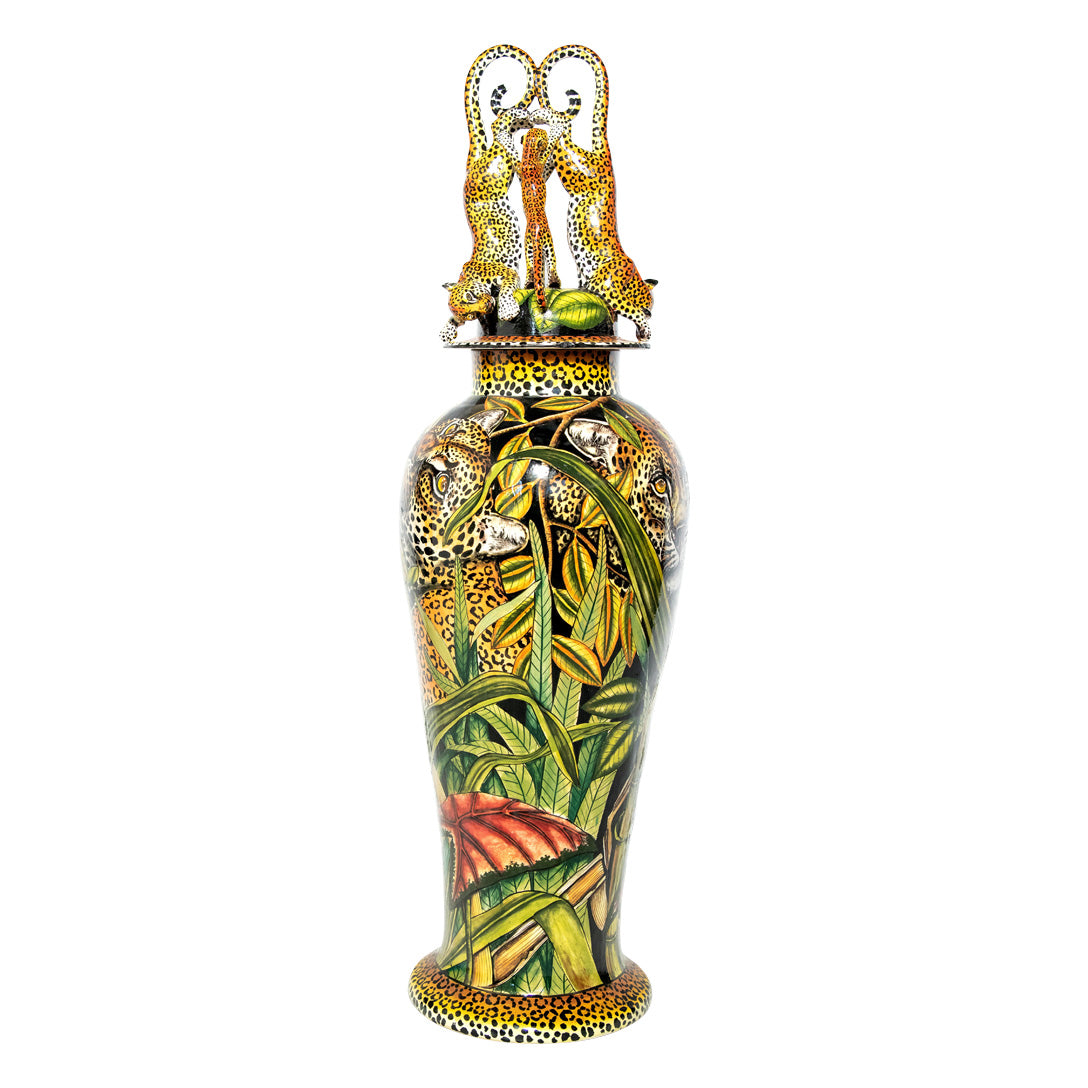 Leopard urn