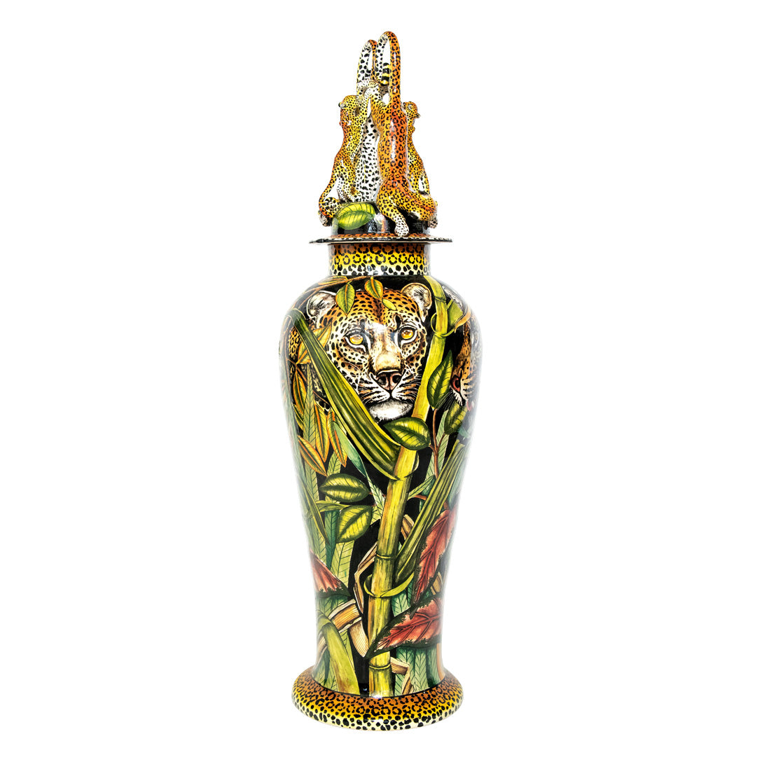 Leopard urn