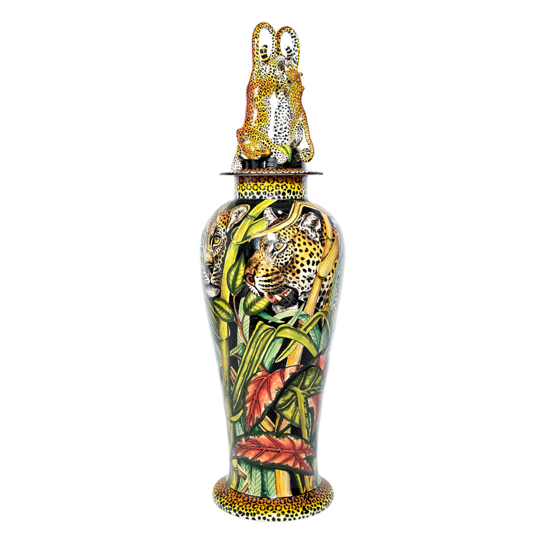 Leopard urn