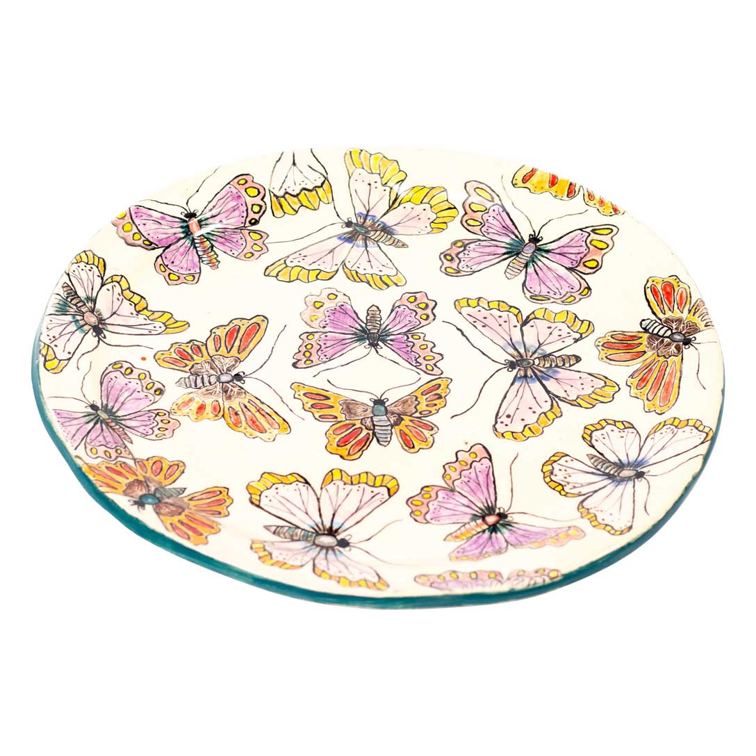 Variety of butterflies plate