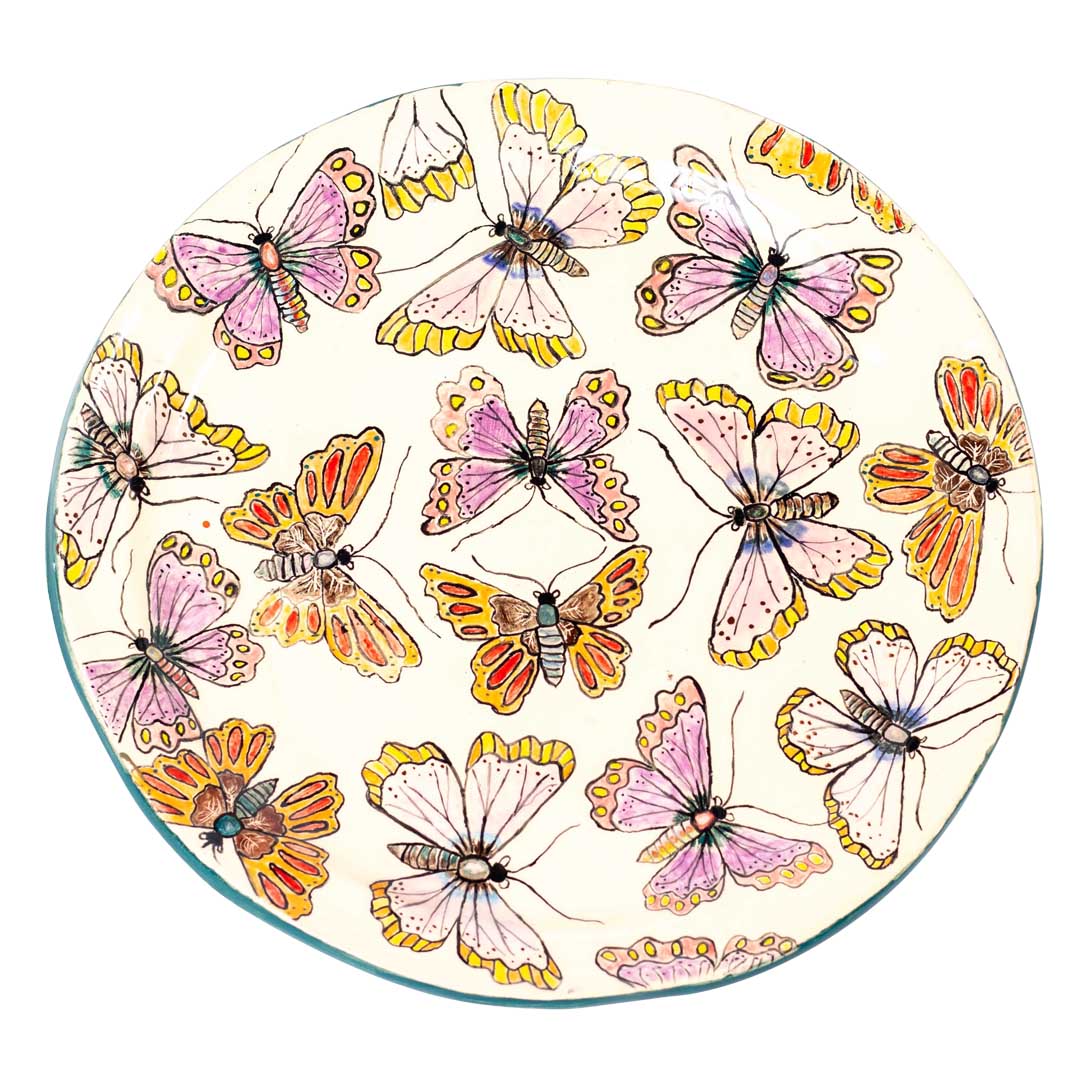 Variety of butterflies plate