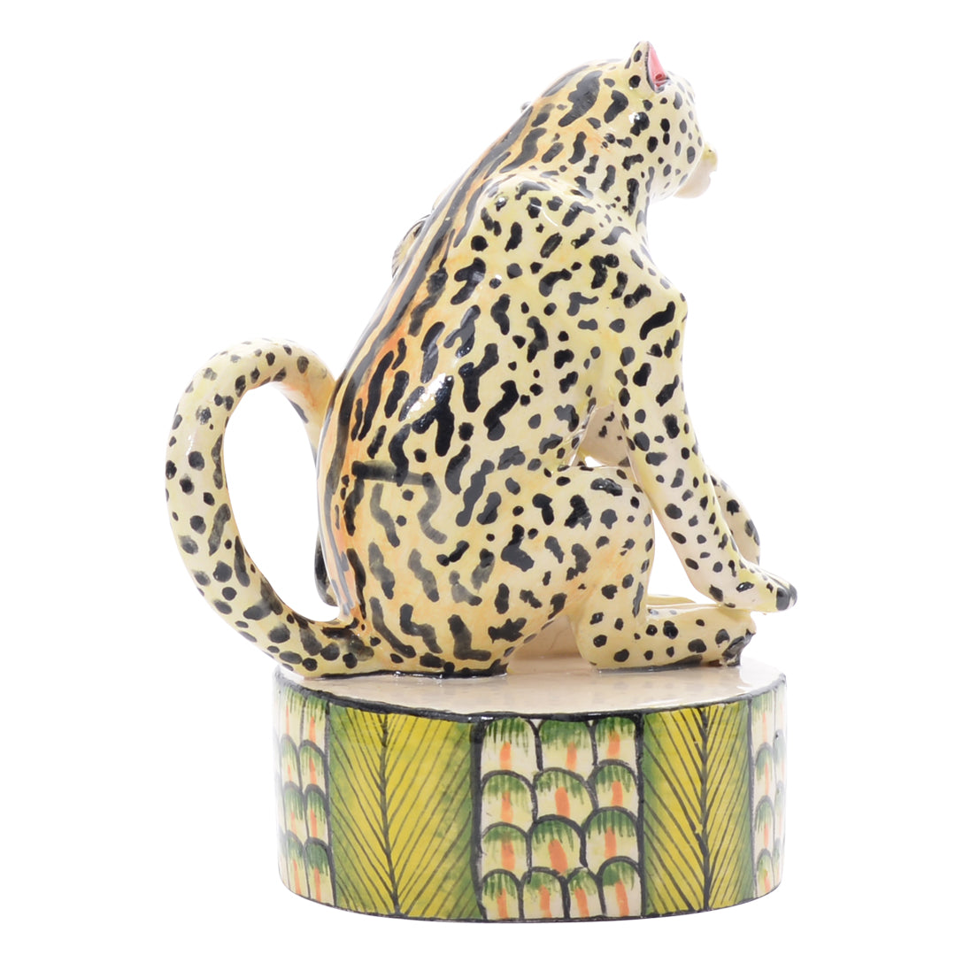 Leopard & monkey sculpture