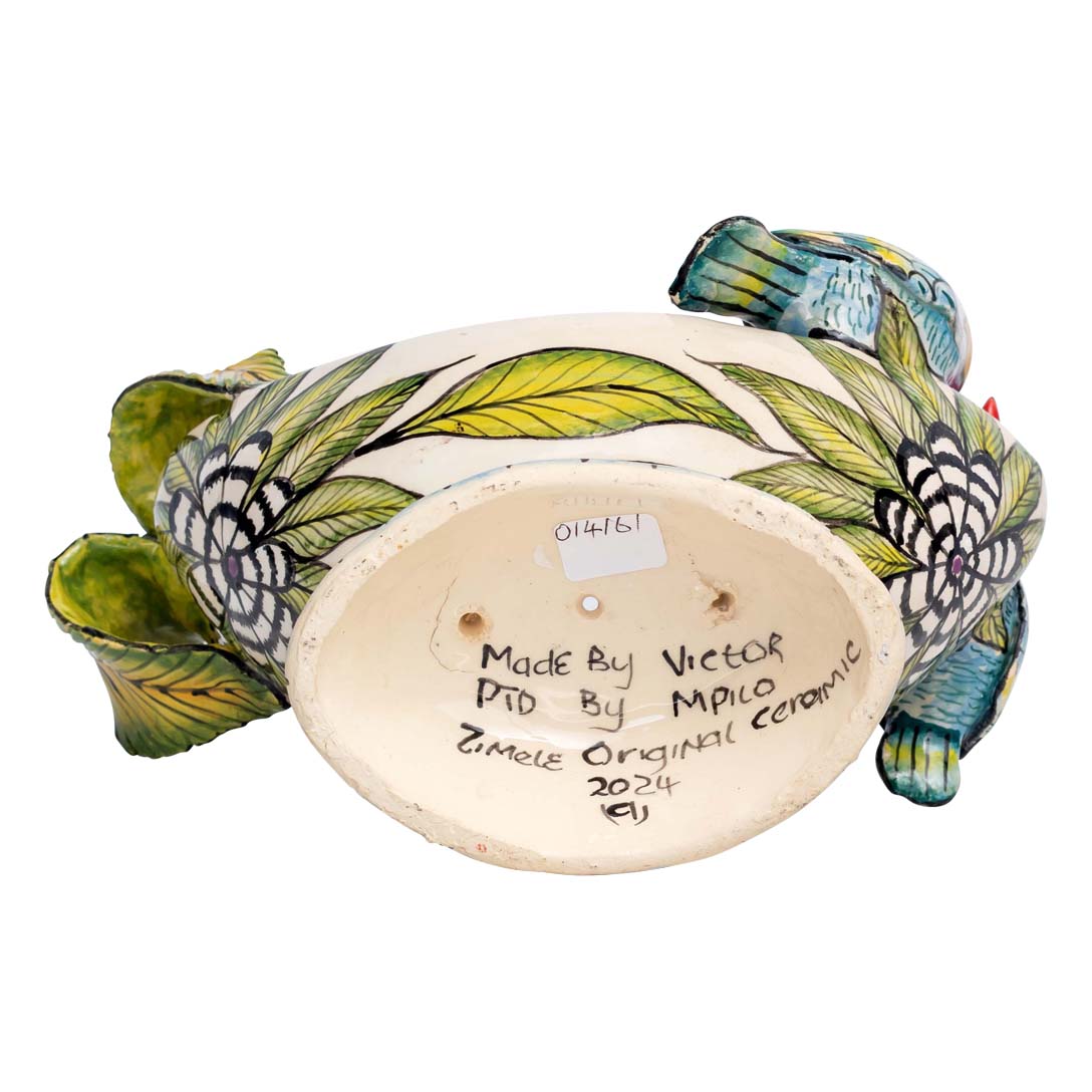 2 birds & flower designed oval soap dish