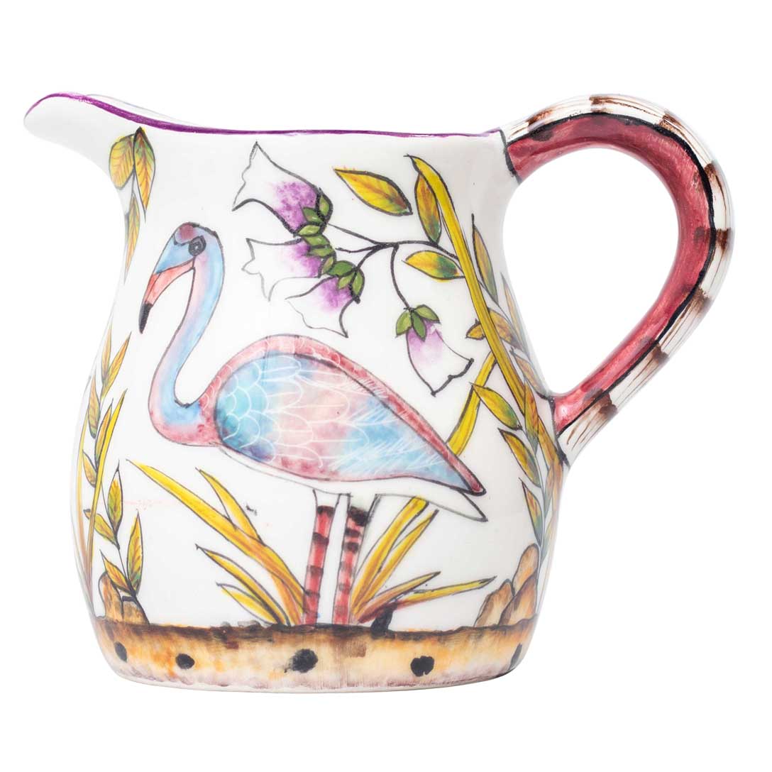 Flamingoes & flowers milk-jug