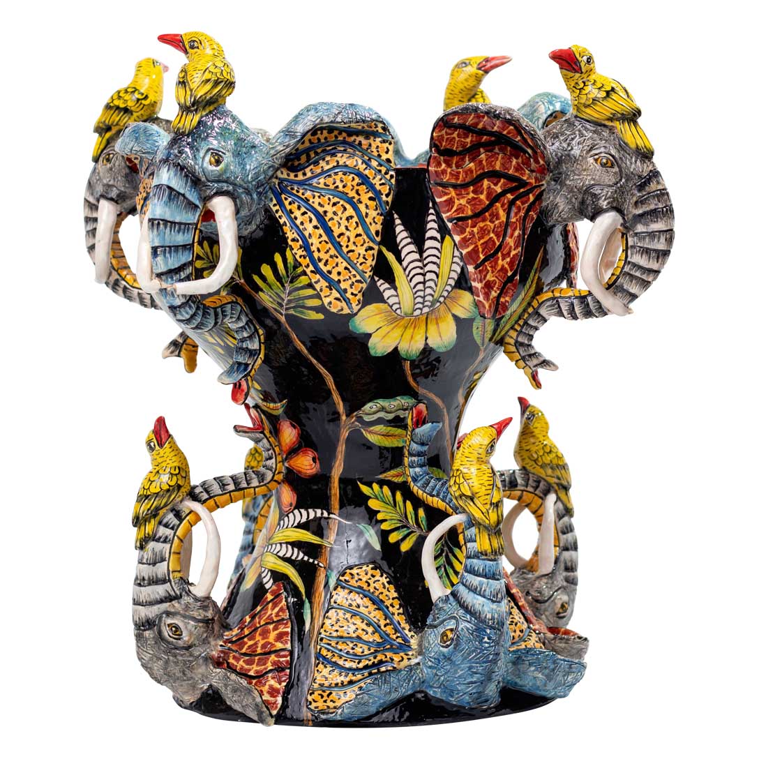 Elephant & birds fruit bowl