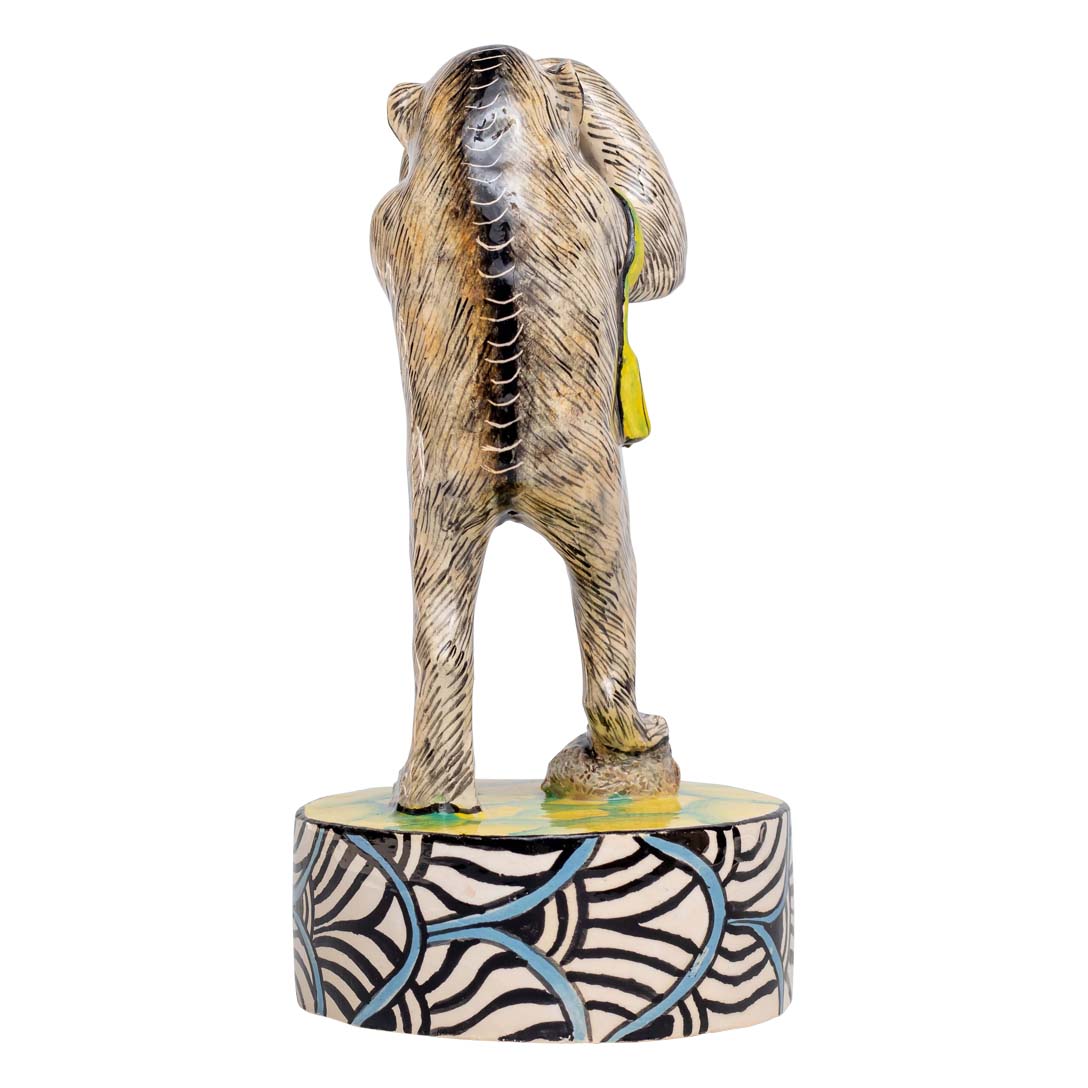 Monkey holding the binoculars & hand bag sculpture