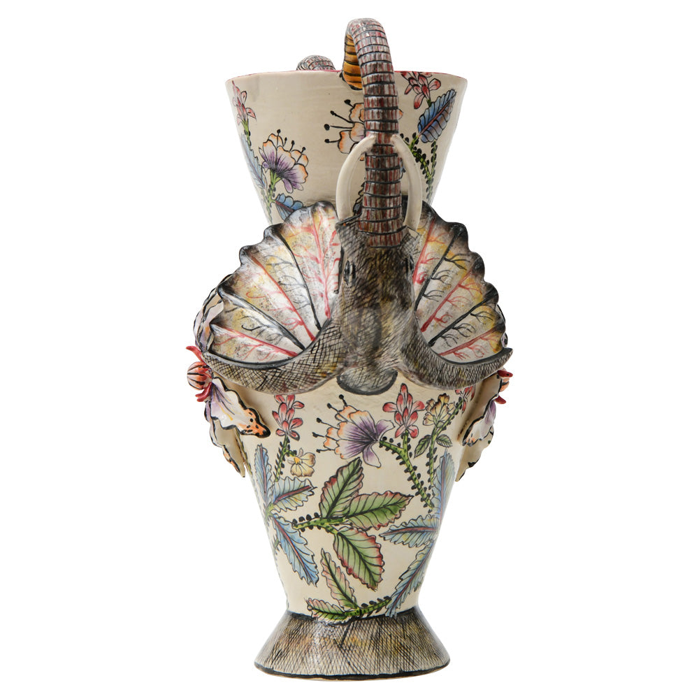 Elephant handle vase