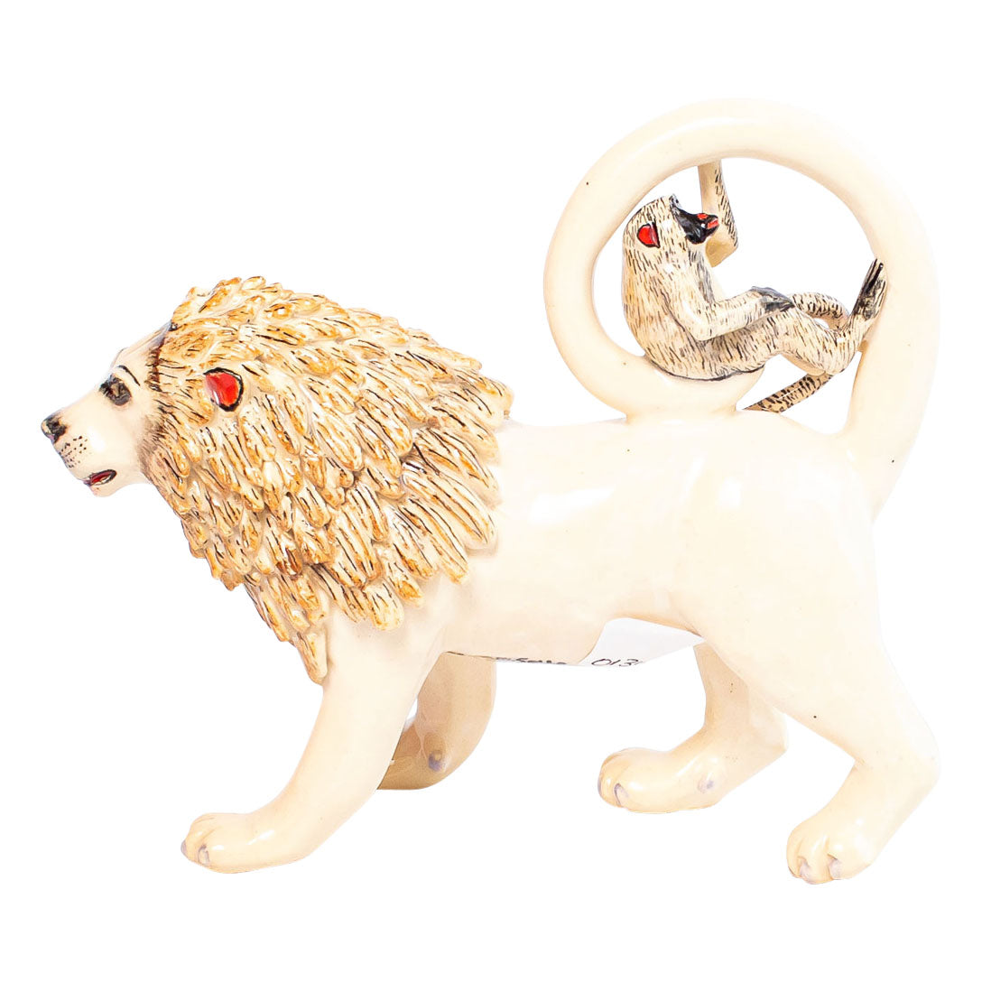 White lion monkey rider