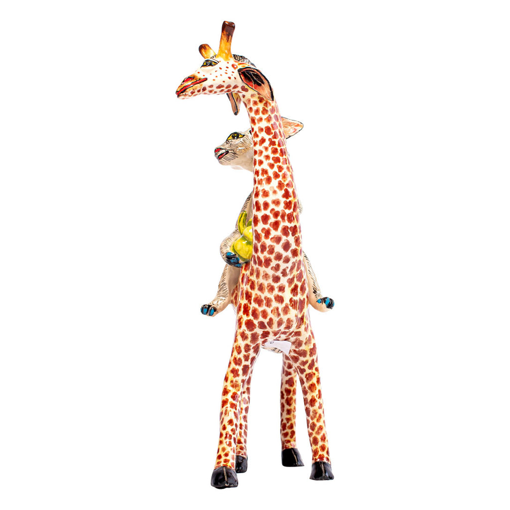 Giraffe rabbit pumpkins rider sculpture - pascoegallery