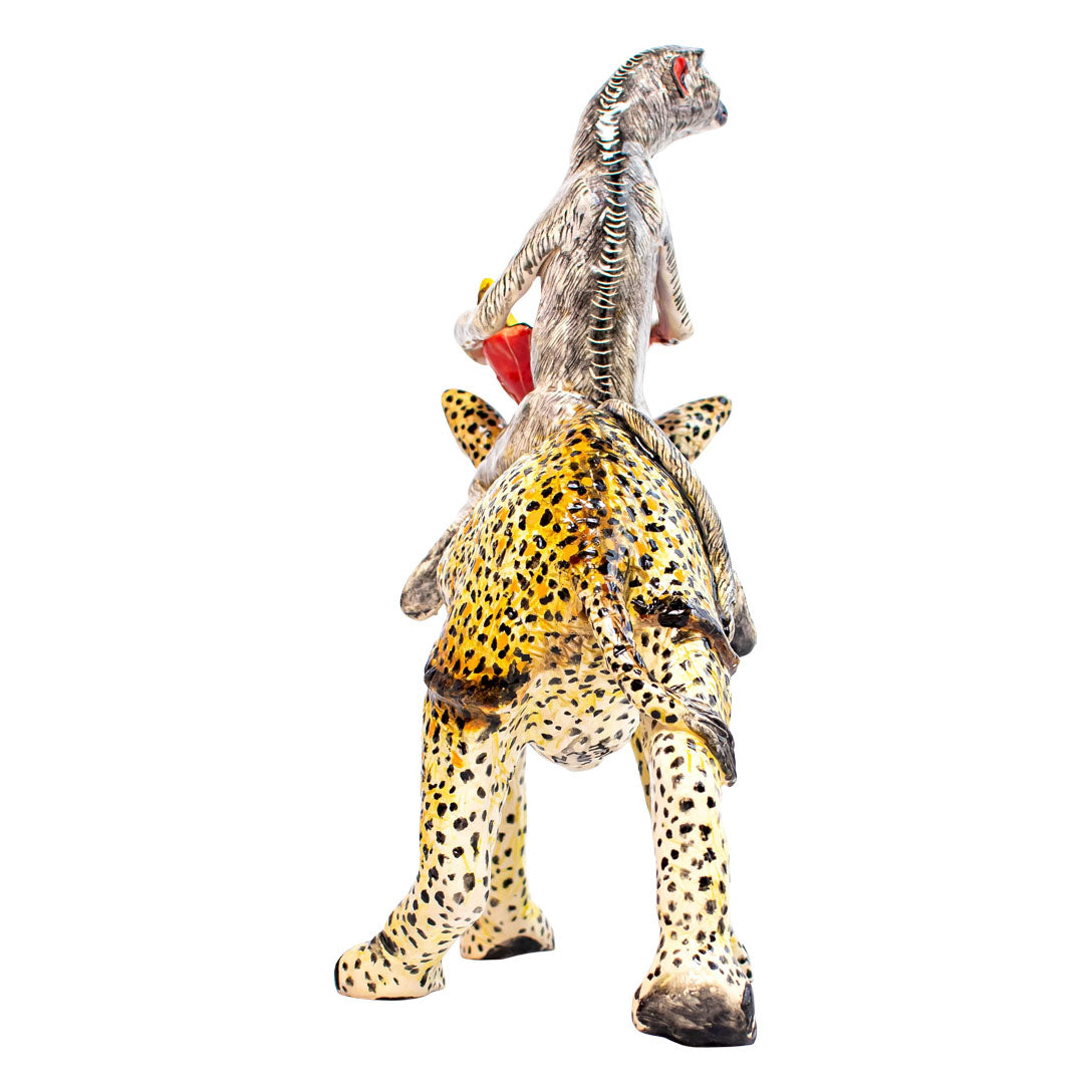 Leopard skin rhino monkey rider