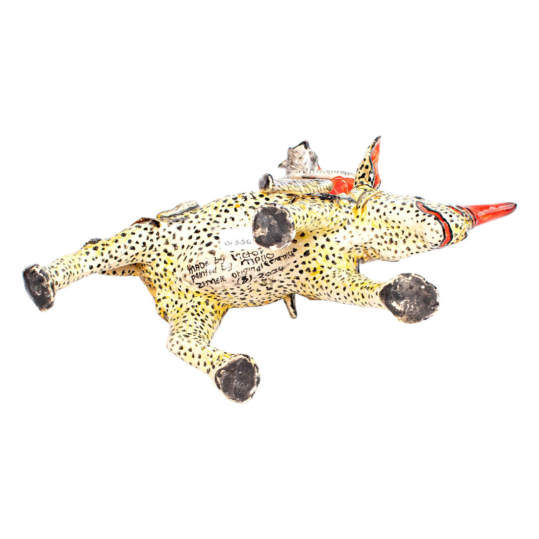 Leopard skin rhino monkey rider