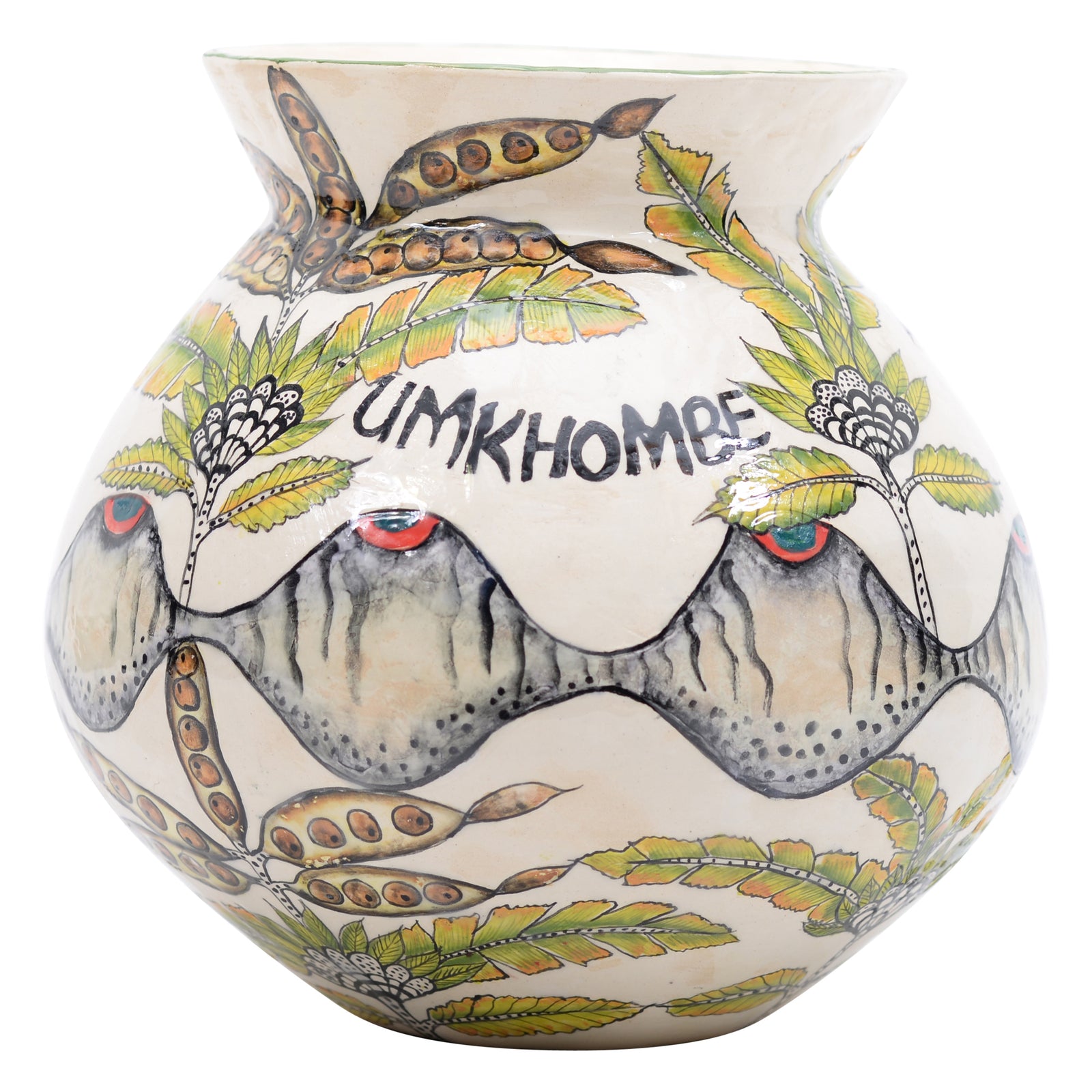 White rhino flower vase