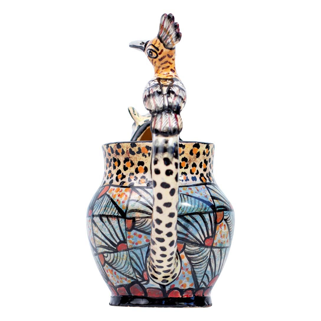 Leopard & hoopoe jug