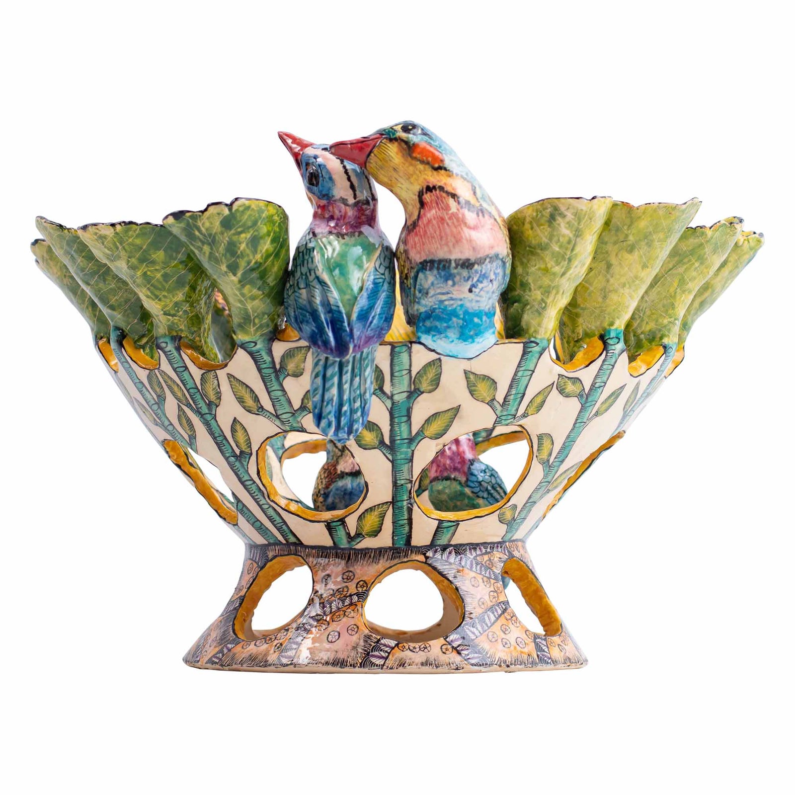 Lilac-breasted rollers flower bowl