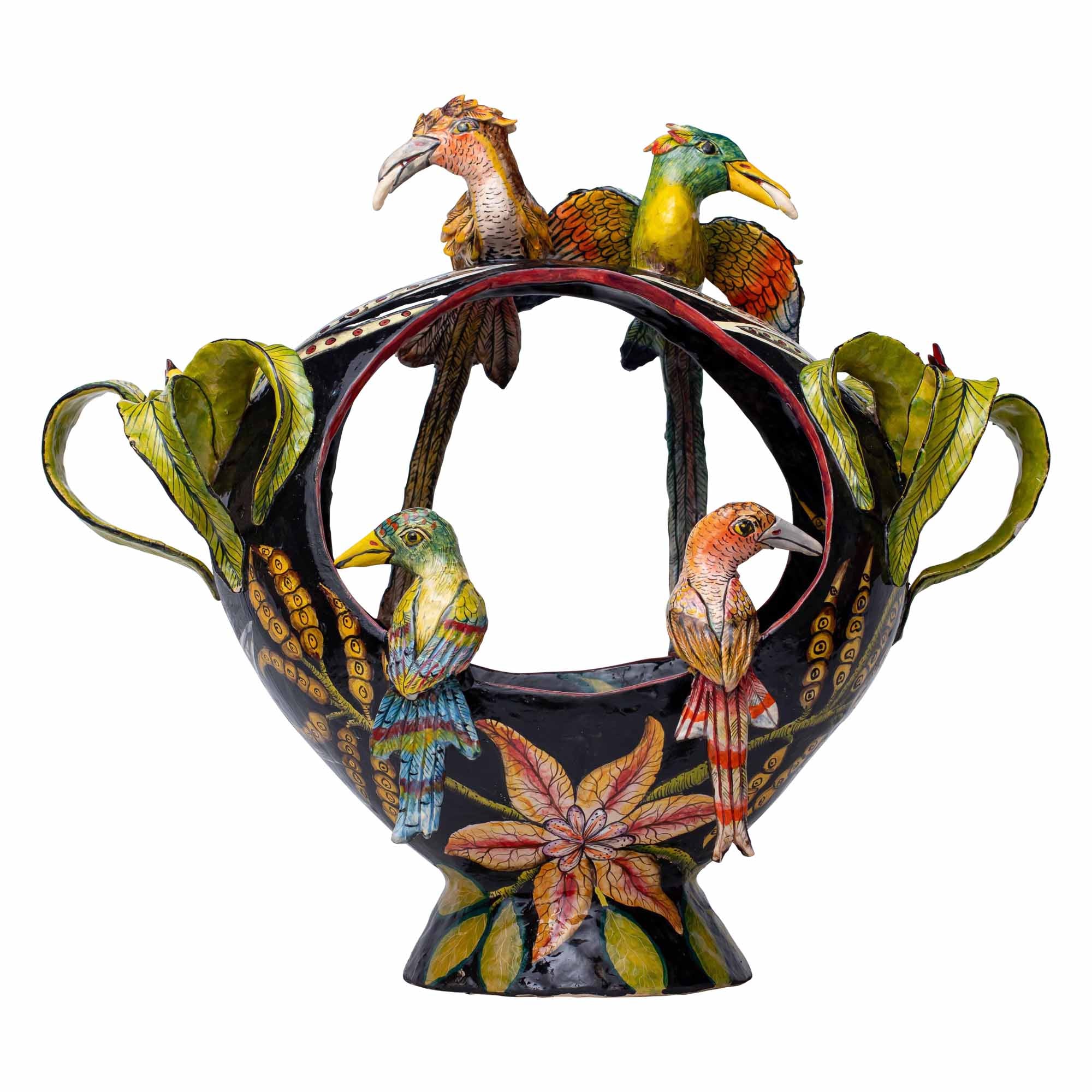 Kingfishers chicks oval raised bowl