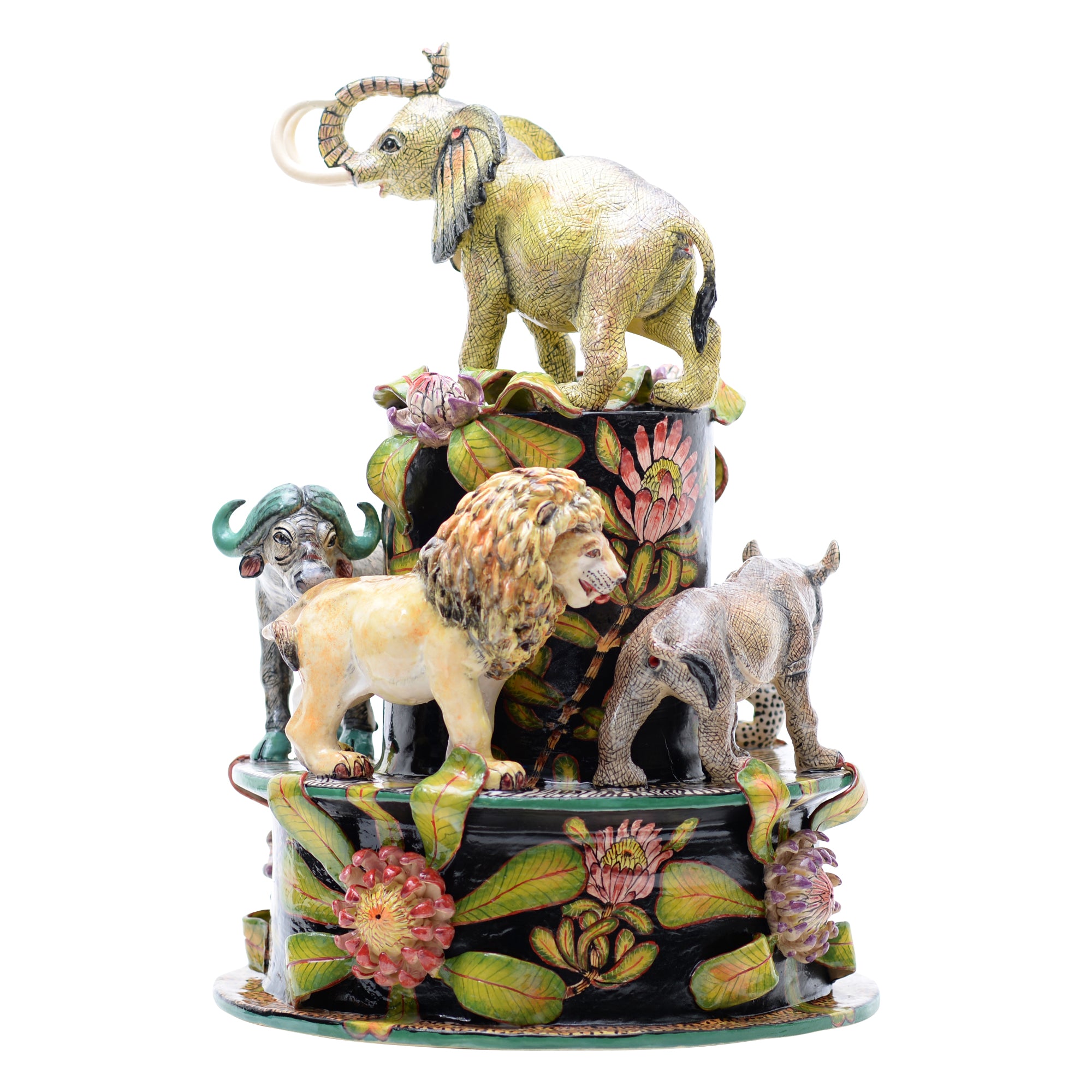 African big five sculpture