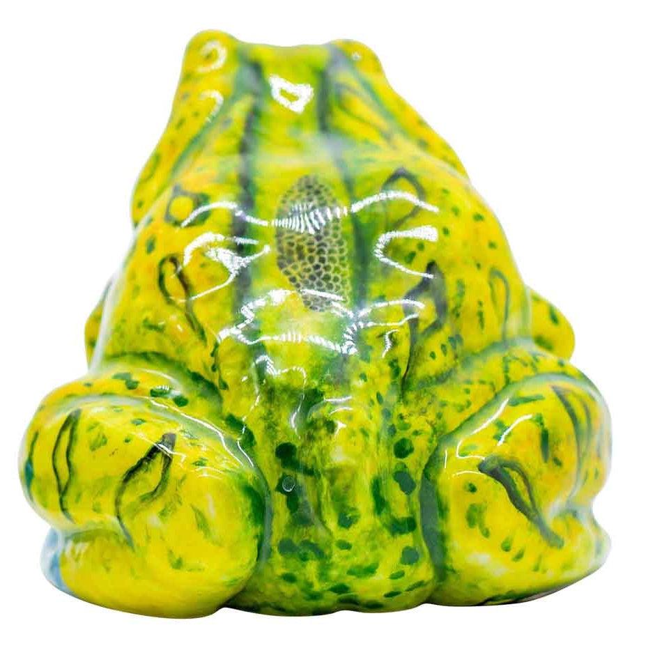 Green frog sculpture