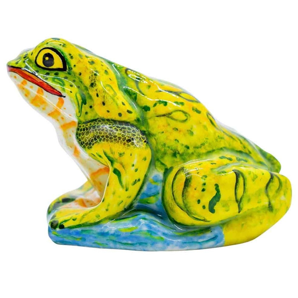Green frog sculpture