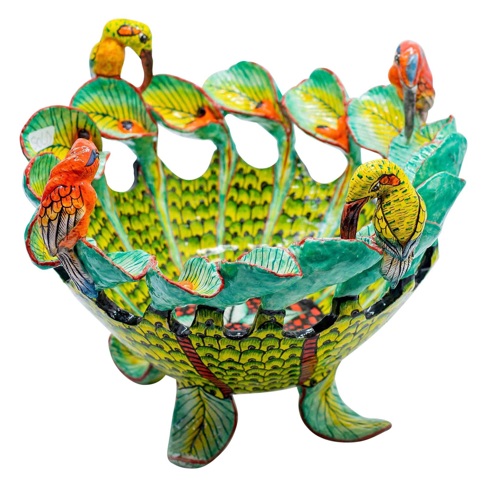 Sunbirds & flowers bowl