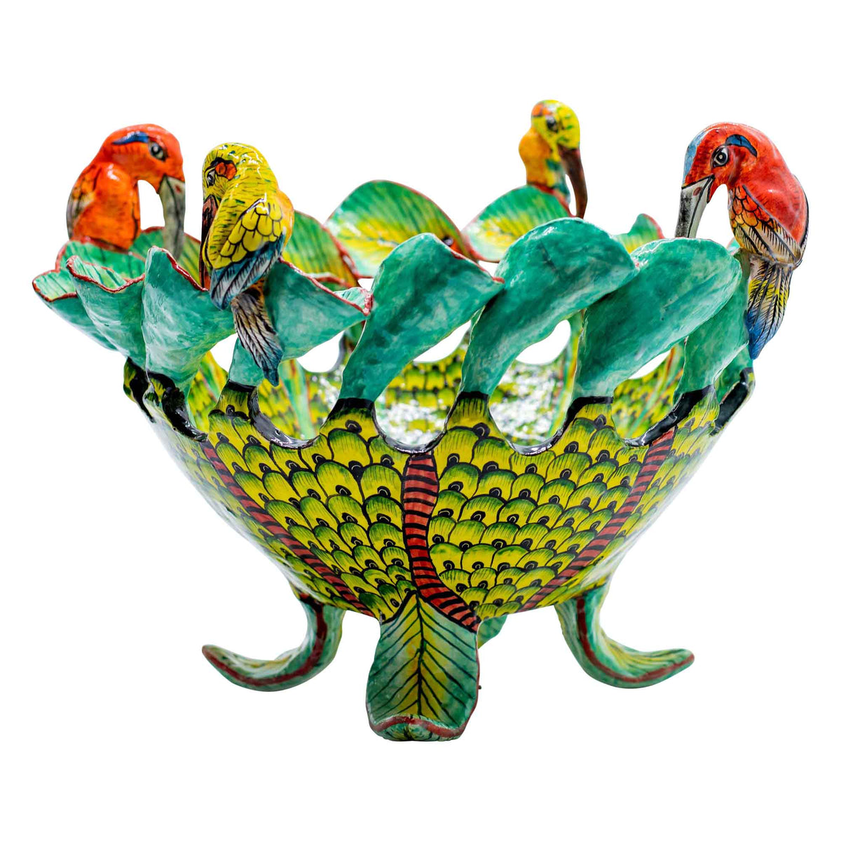 Sunbirds & flowers bowl