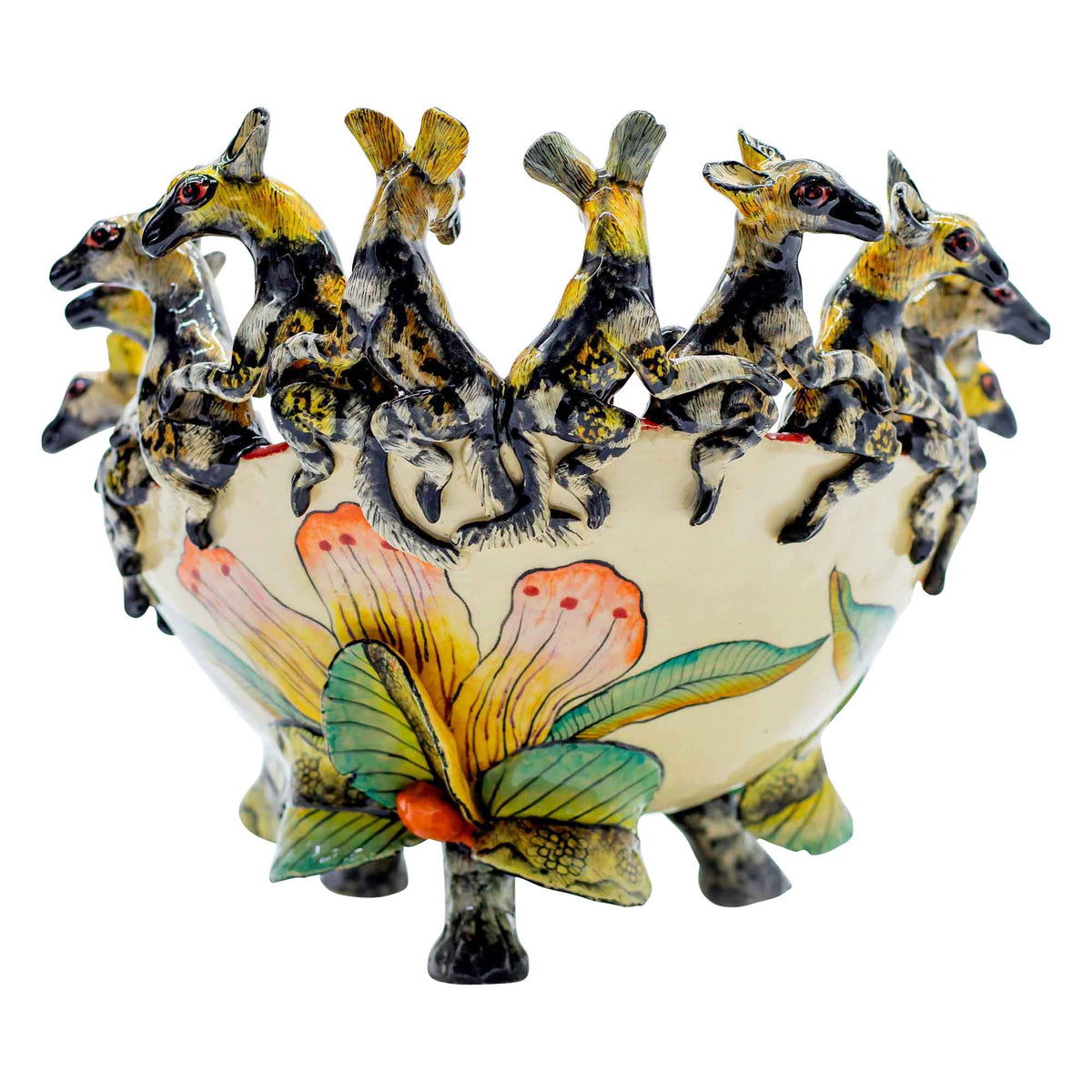 Wild dogs & flowers bowl