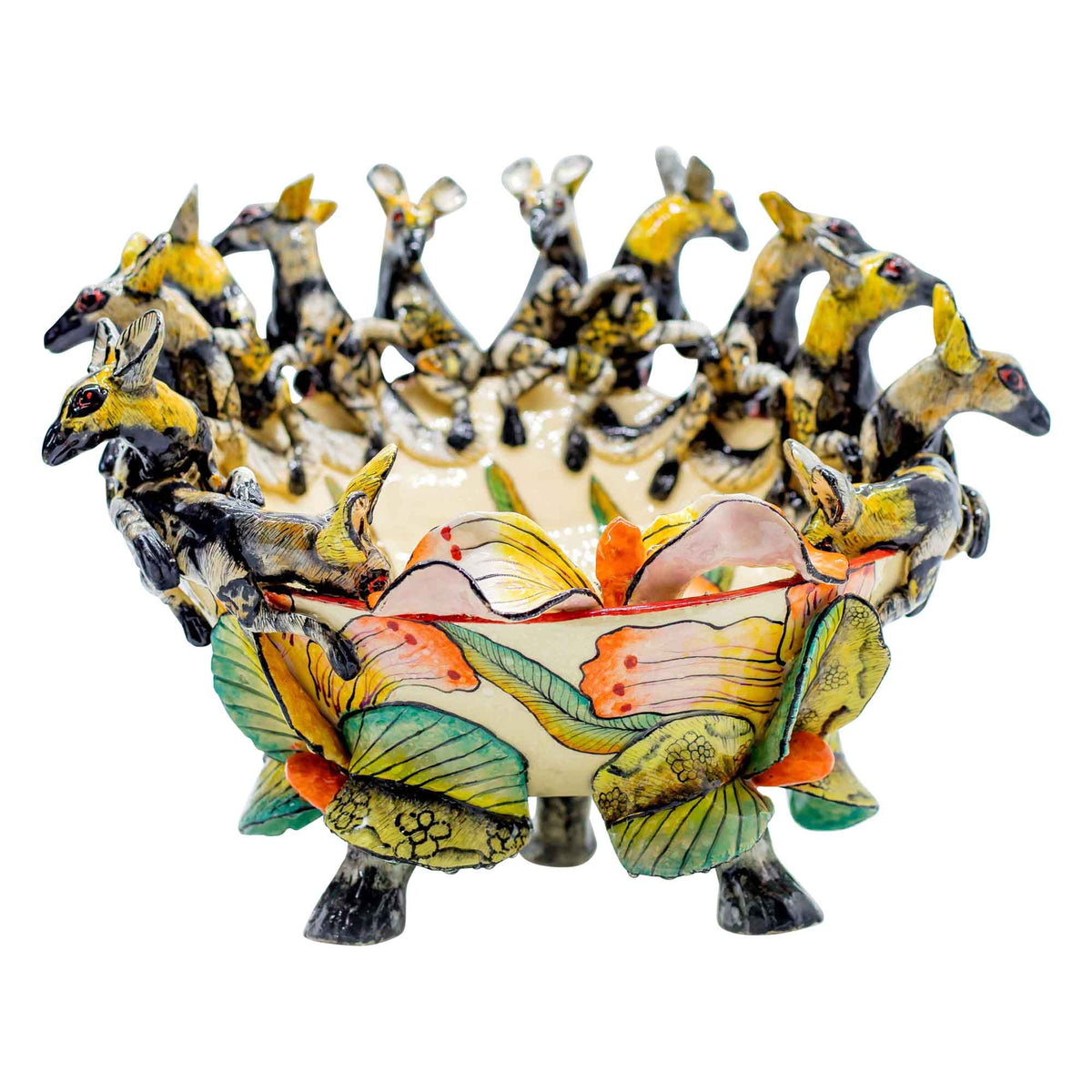 Wild dogs & flowers bowl