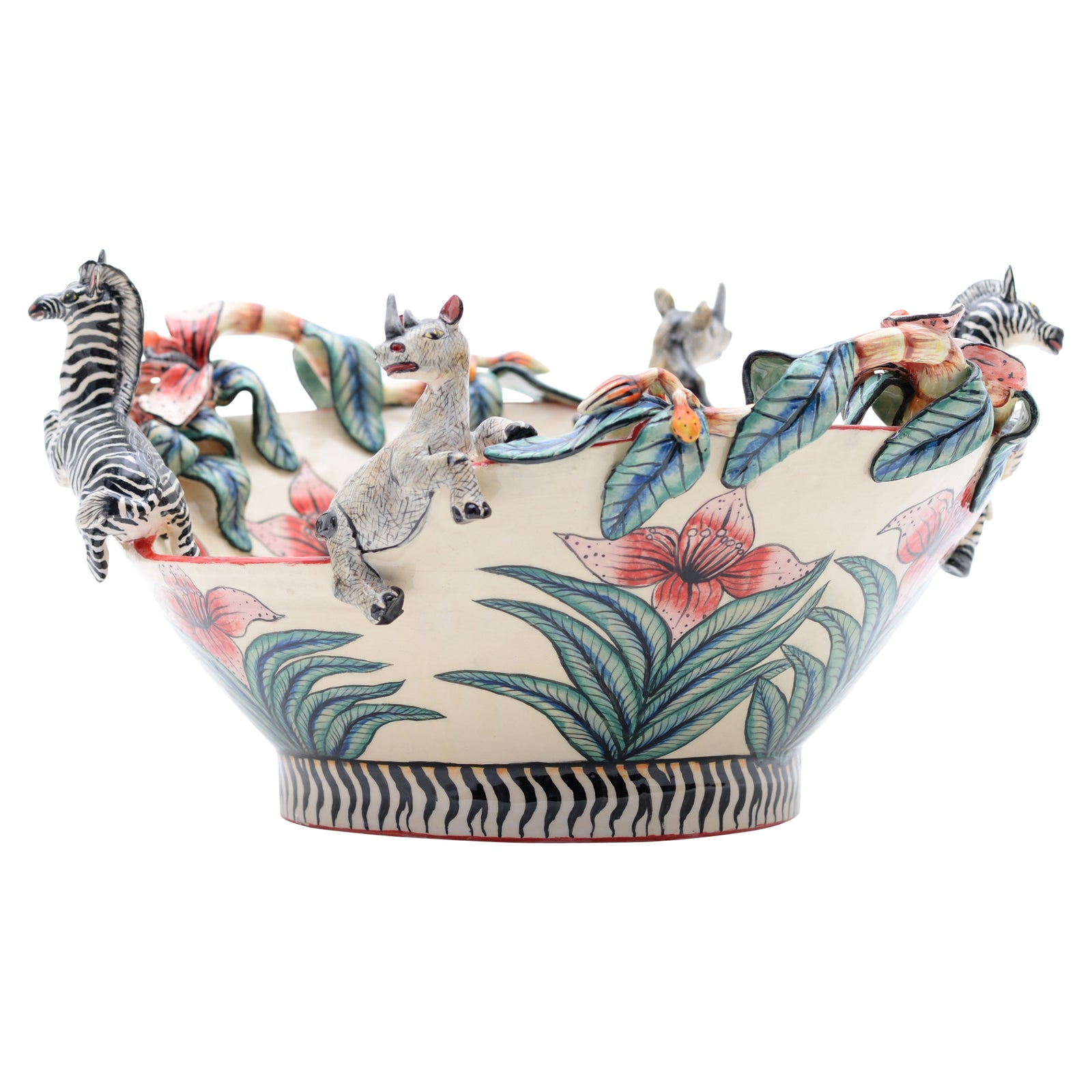 Zebra & rhino bowl
