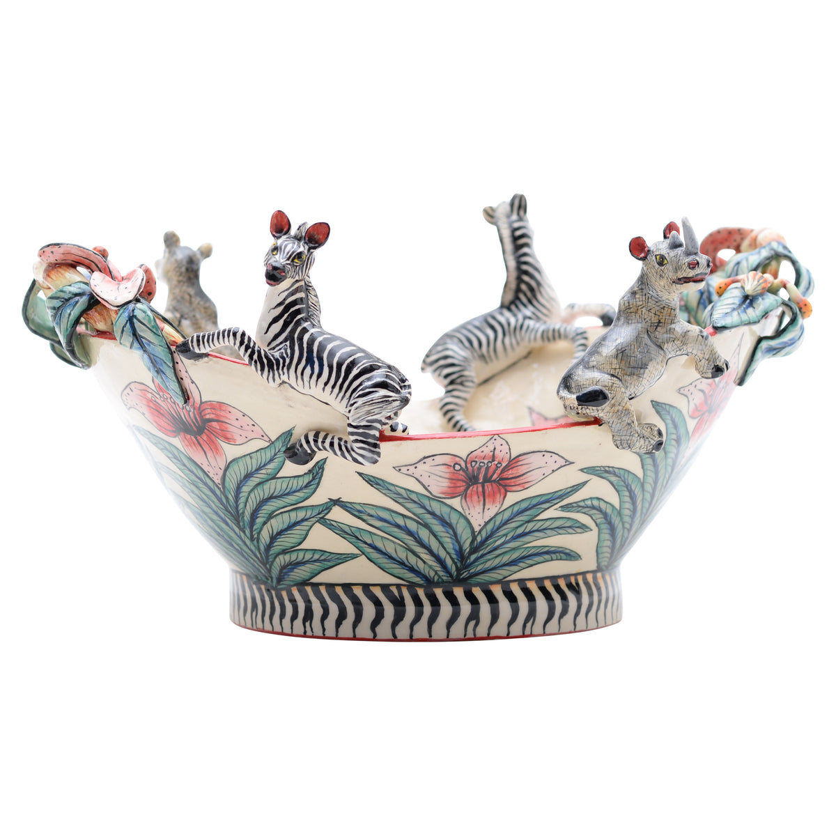 Zebra & rhino bowl
