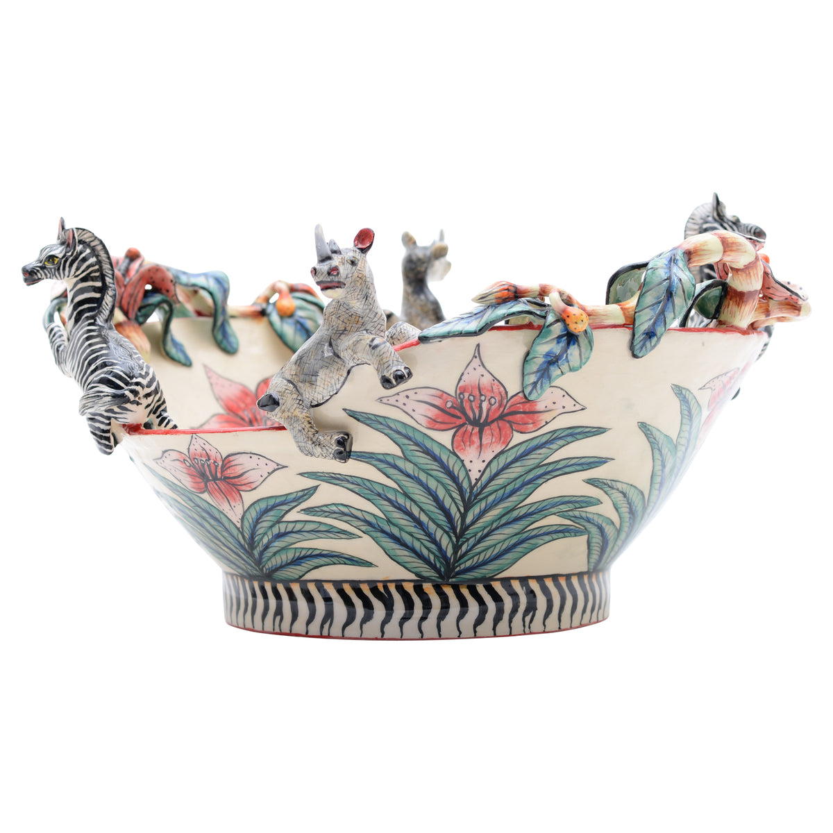 Zebra & rhino bowl