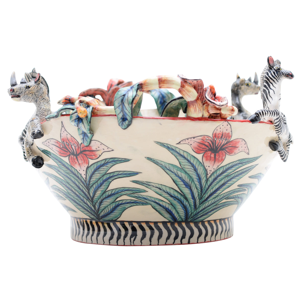Zebra & rhino bowl