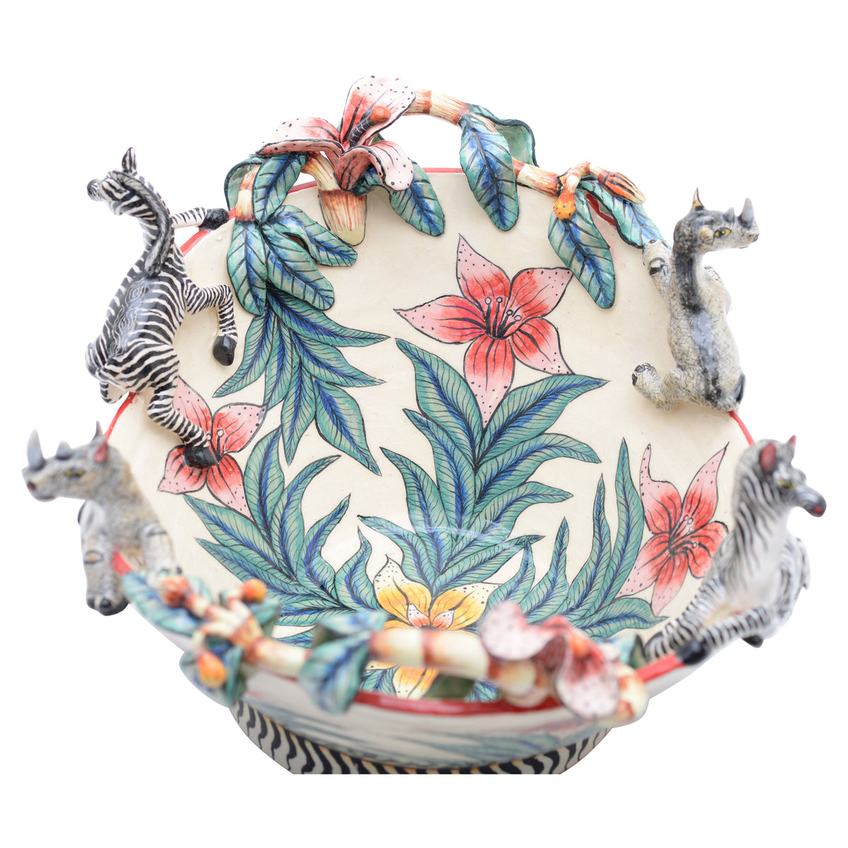 Zebra & rhino bowl