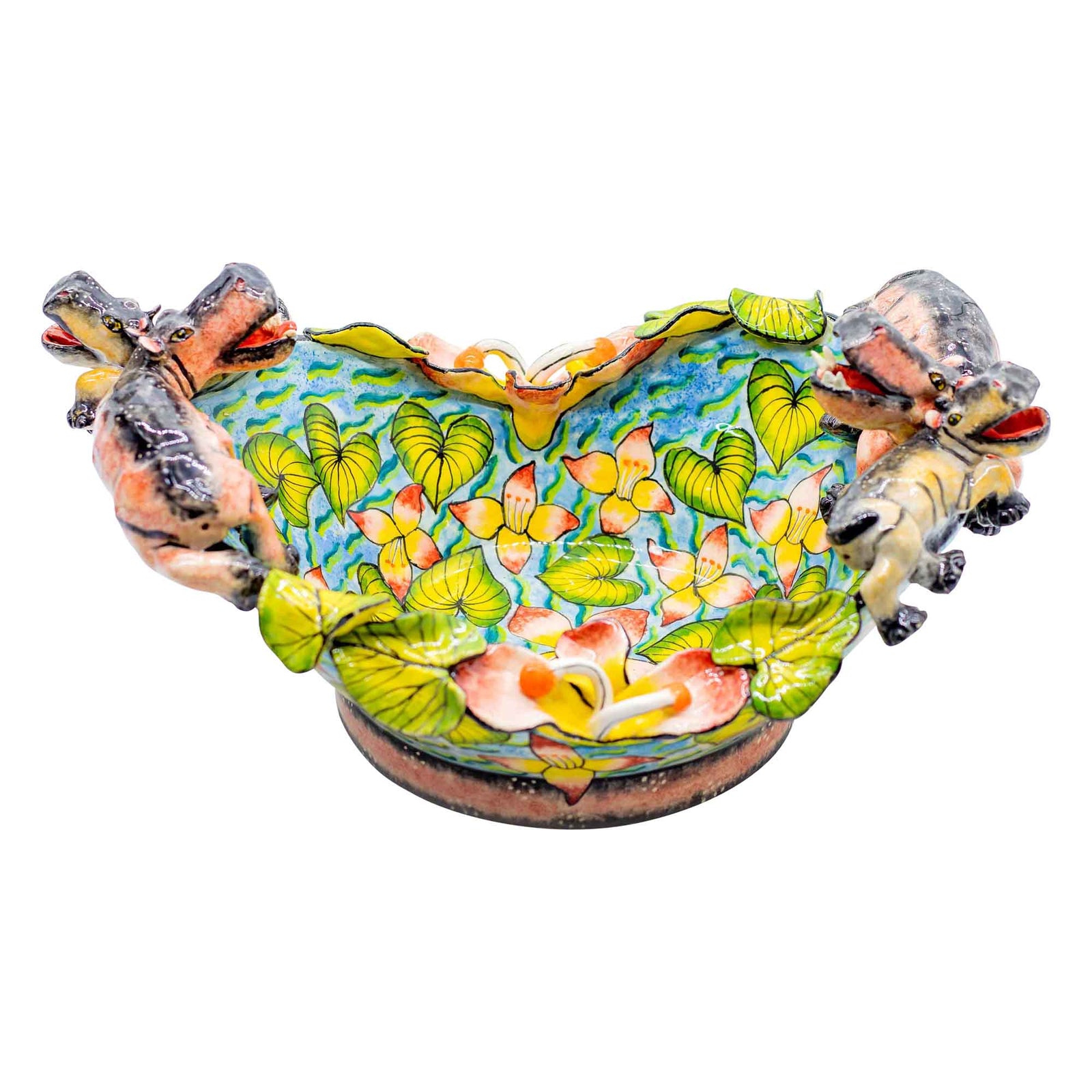 Hippo & flowers bowl