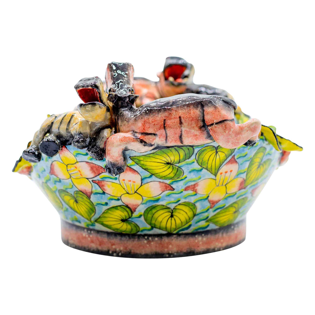 Hippo & flowers bowl