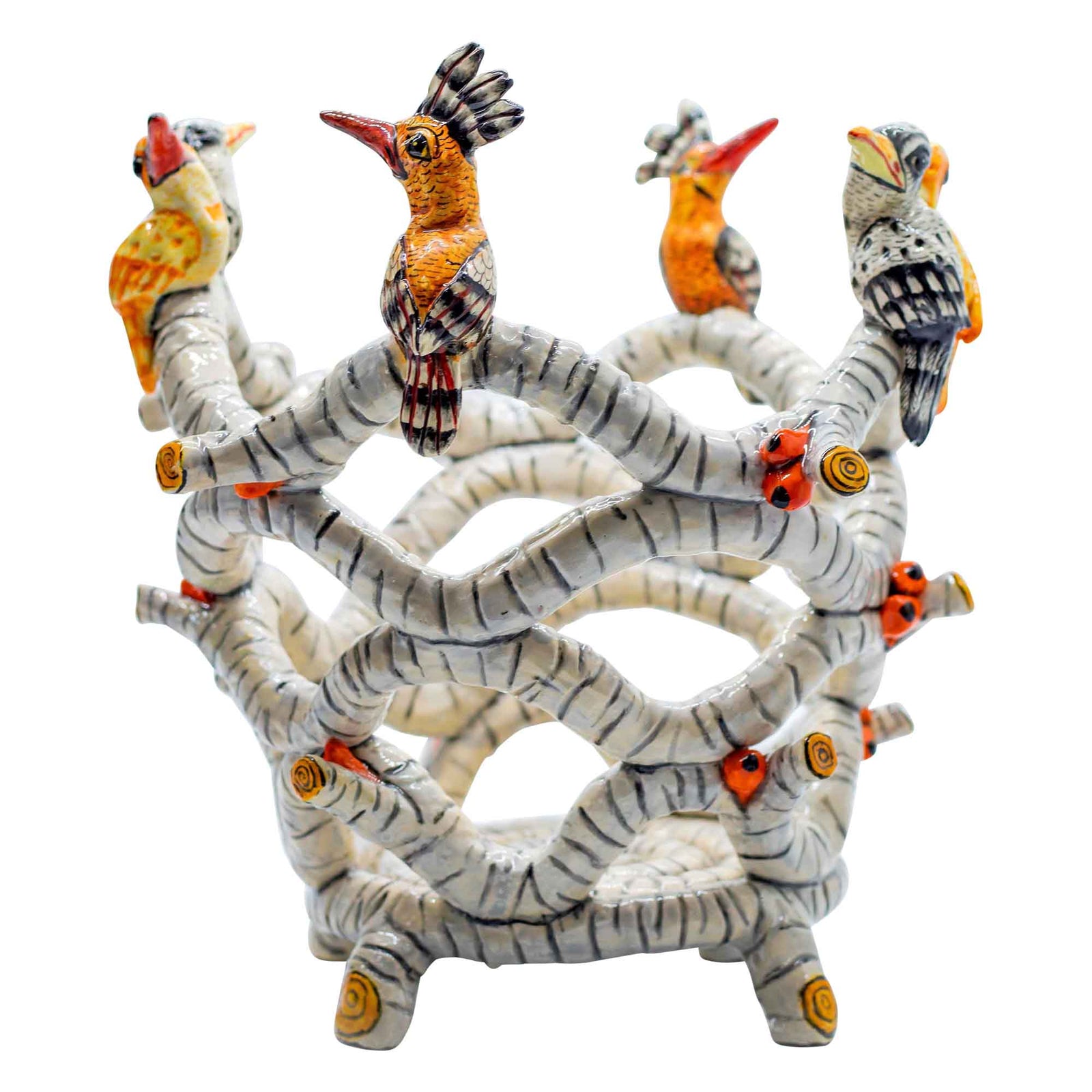 Hoopoe & kingfisher basket bowl