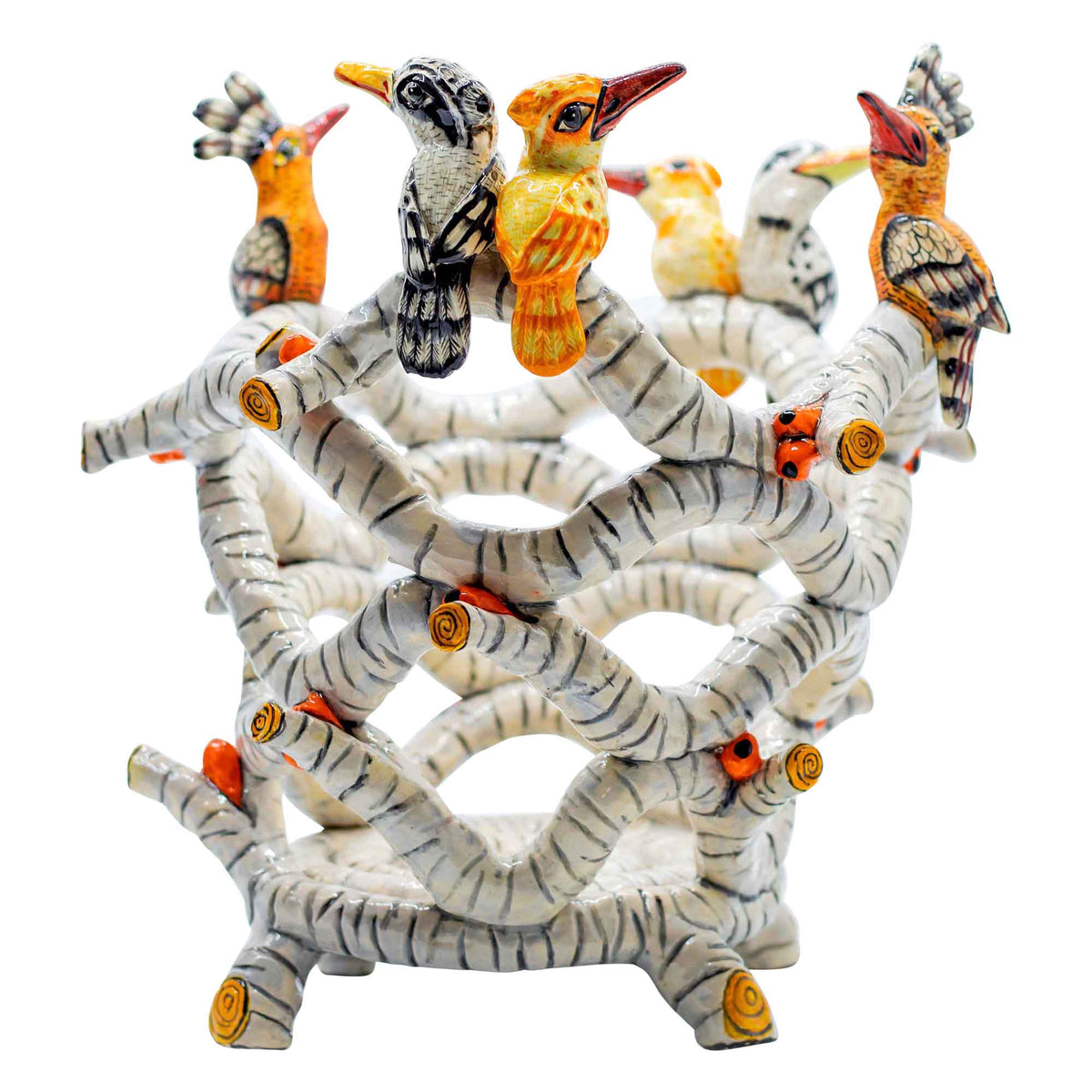 Hoopoe & kingfisher basket bowl