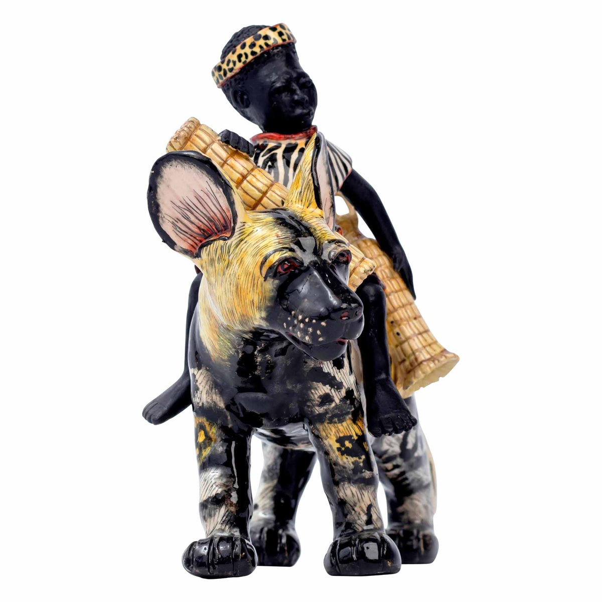 African Woman Wild Dog Rider