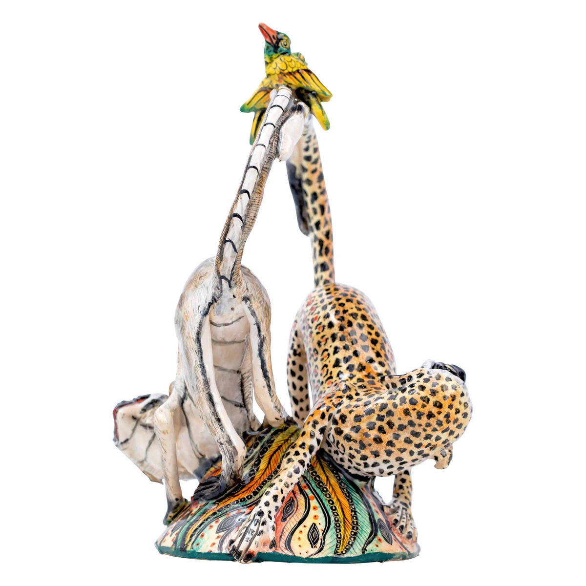 Monkey & Sunbirds Sculpture