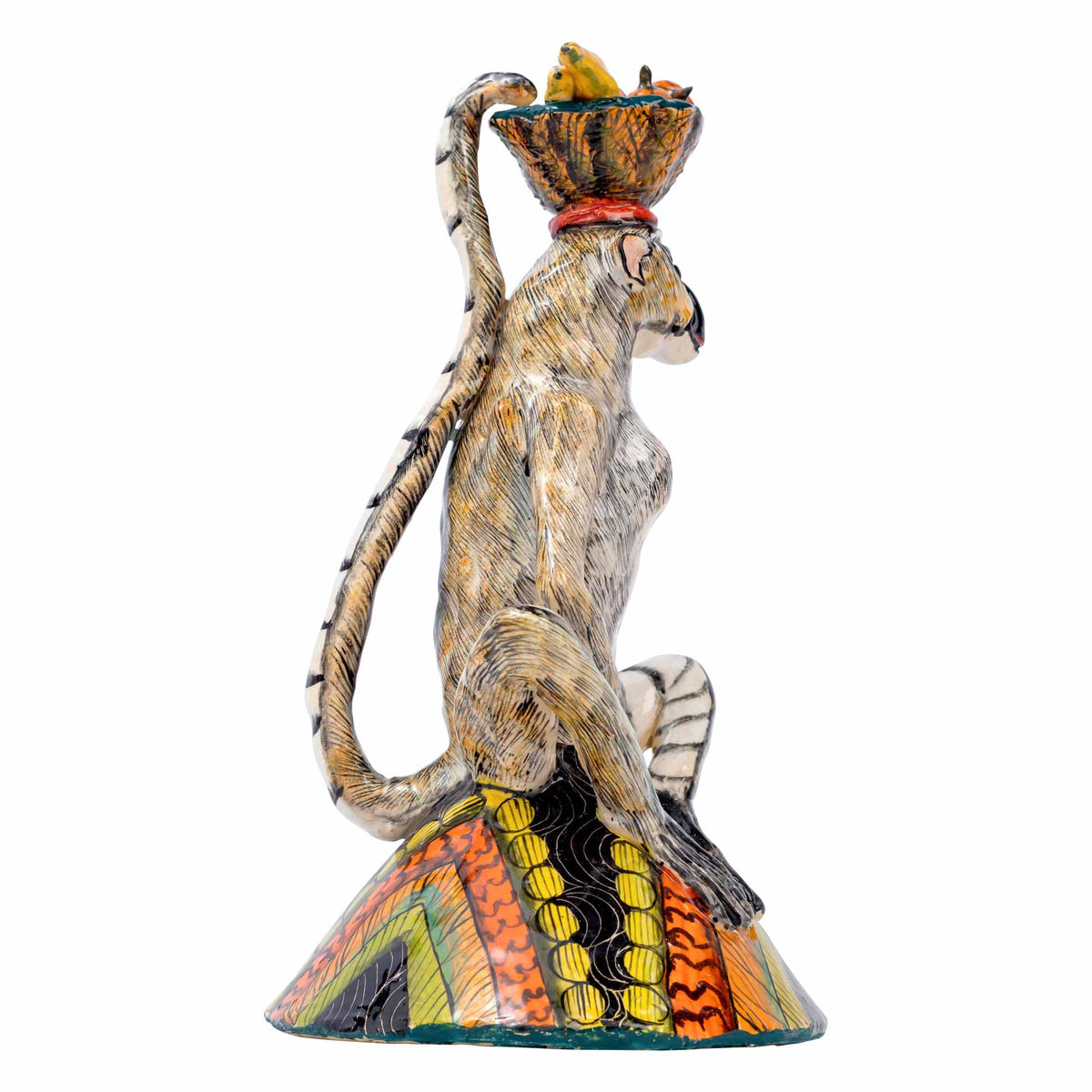 Monkey Fruit Basket Sculpture